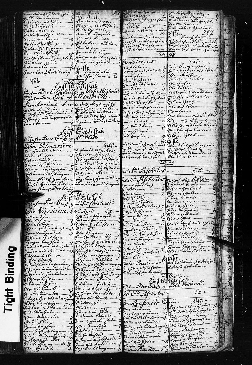 Fåberg prestekontor, SAH/PREST-086/H/Ha/Hab/L0001: Parish register (copy) no. 1, 1727-1767, p. 386-387