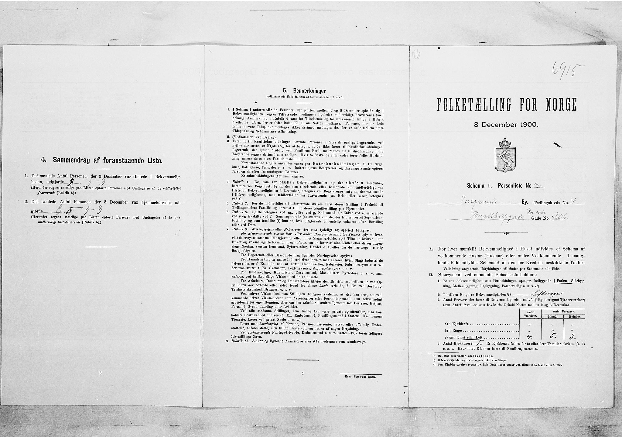 SAKO, 1900 census for Porsgrunn, 1900, p. 677