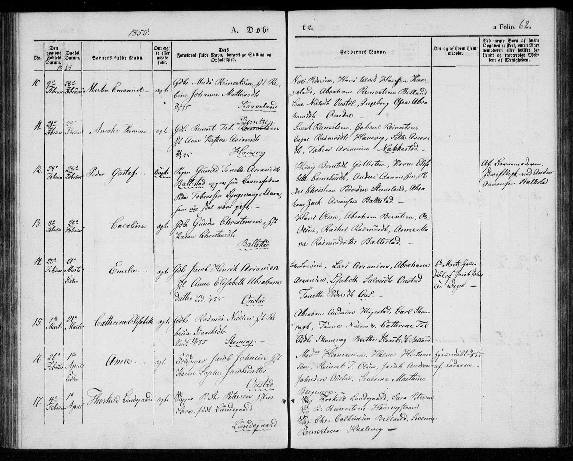 Lyngdal sokneprestkontor, AV/SAK-1111-0029/F/Fa/Faa/L0001: Parish register (official) no. A 1, 1837-1857, p. 62