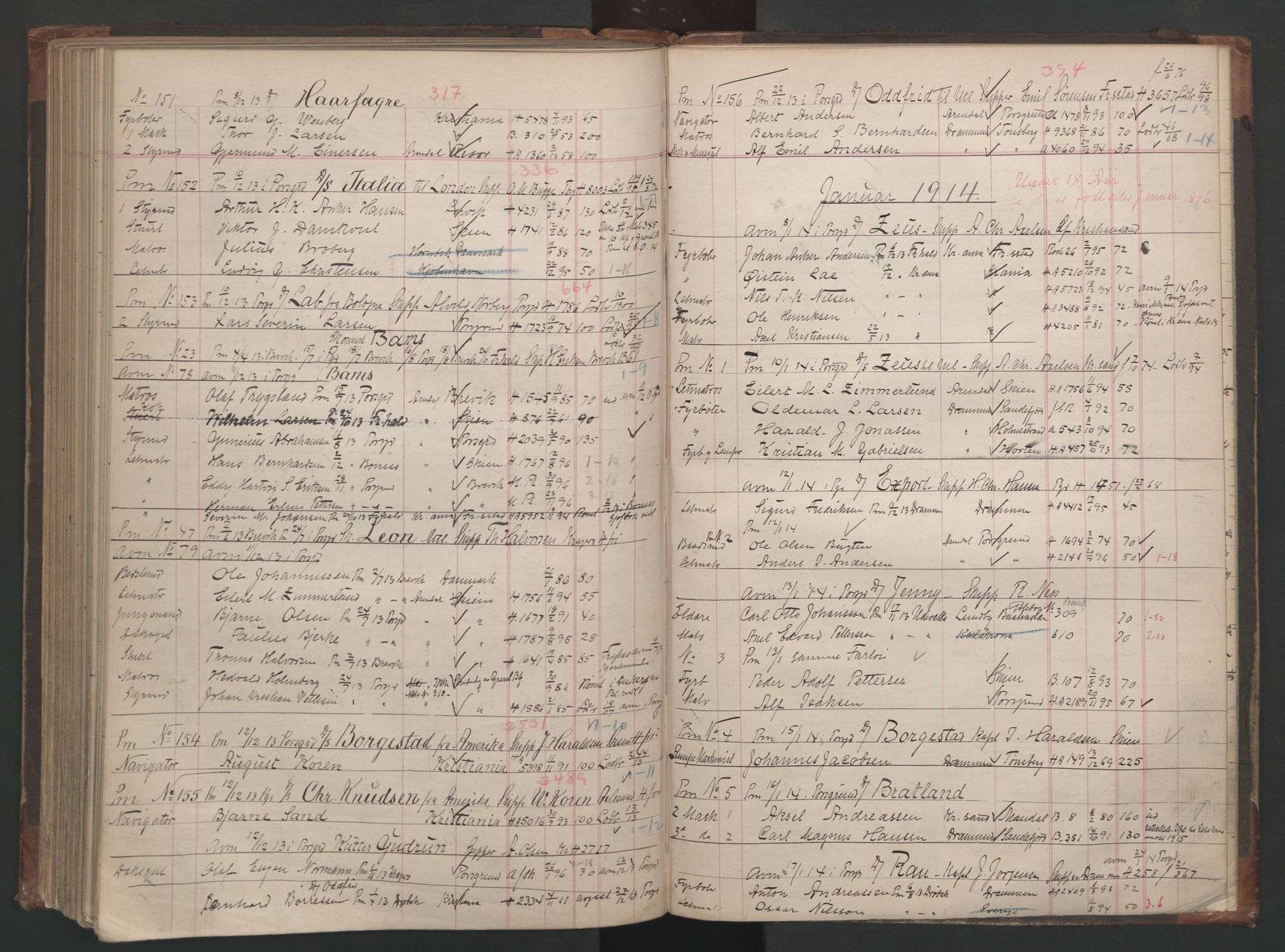 Porsgrunn innrulleringskontor, AV/SAKO-A-829/H/Ha/L0008: Mønstringsjournal, 1907-1914