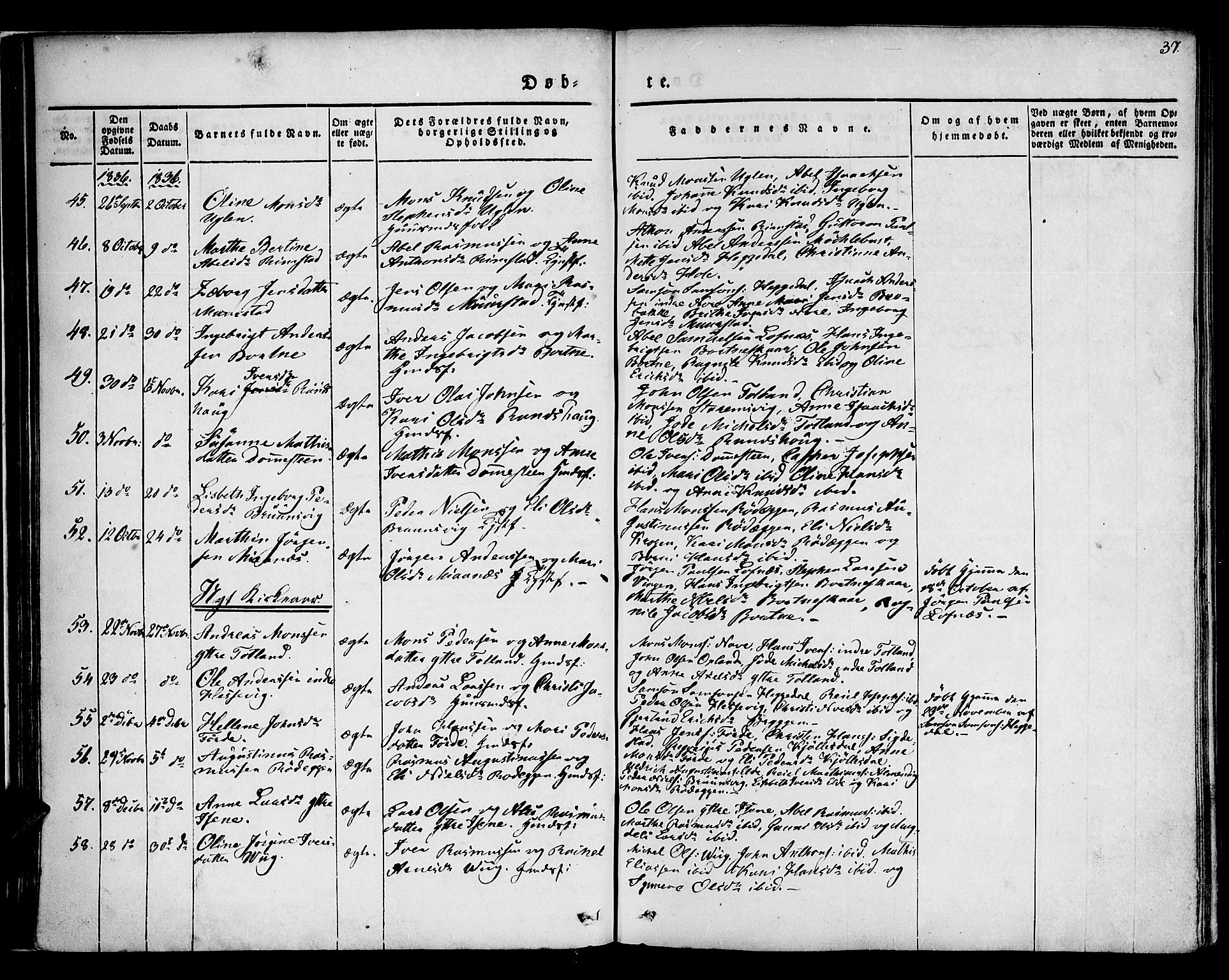 Davik sokneprestembete, AV/SAB-A-79701/H/Haa/Haaa/L0004: Parish register (official) no. A 4, 1830-1849, p. 37