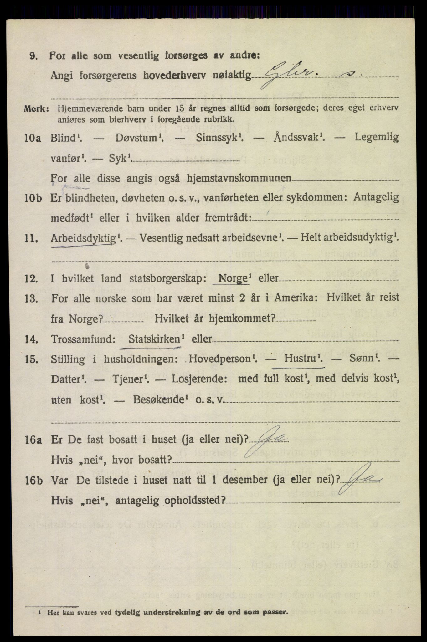 SAH, 1920 census for Vestre Gausdal, 1920, p. 2330