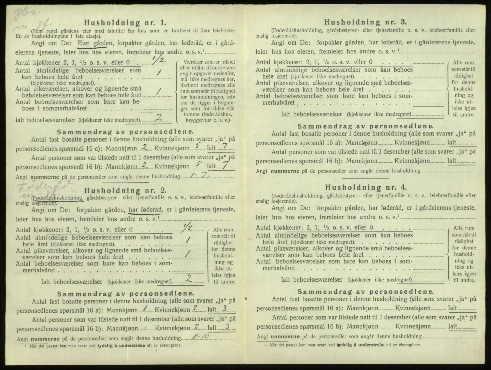 SAB, 1920 census for Hornindal, 1920, p. 418