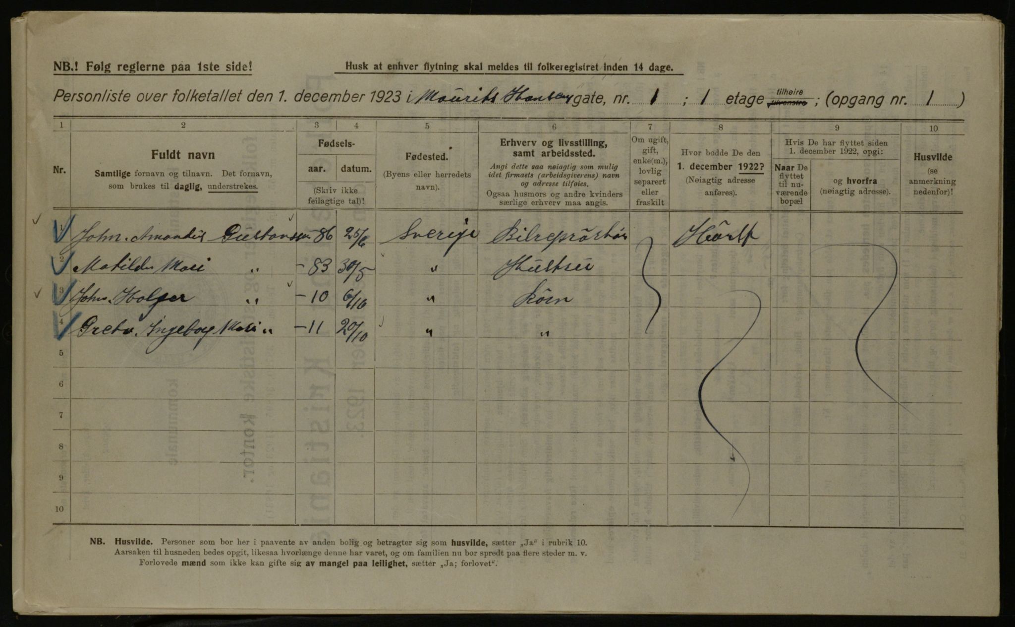 OBA, Municipal Census 1923 for Kristiania, 1923, p. 71791