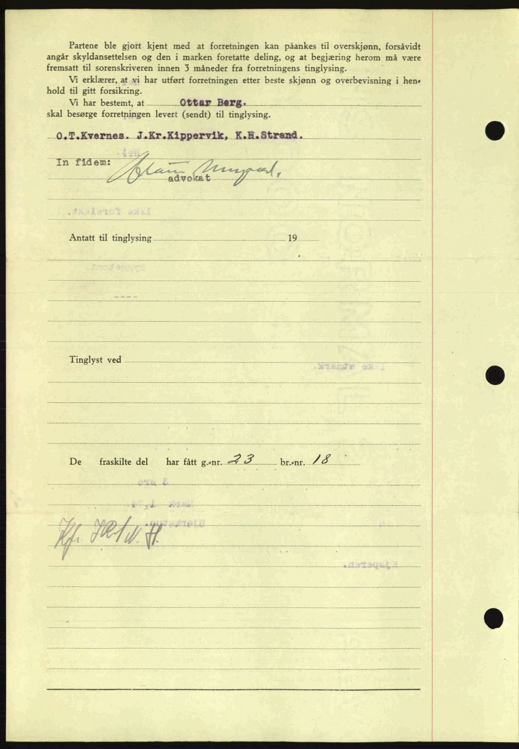 Nordmøre sorenskriveri, AV/SAT-A-4132/1/2/2Ca: Mortgage book no. A97, 1944-1944, Diary no: : 769/1944