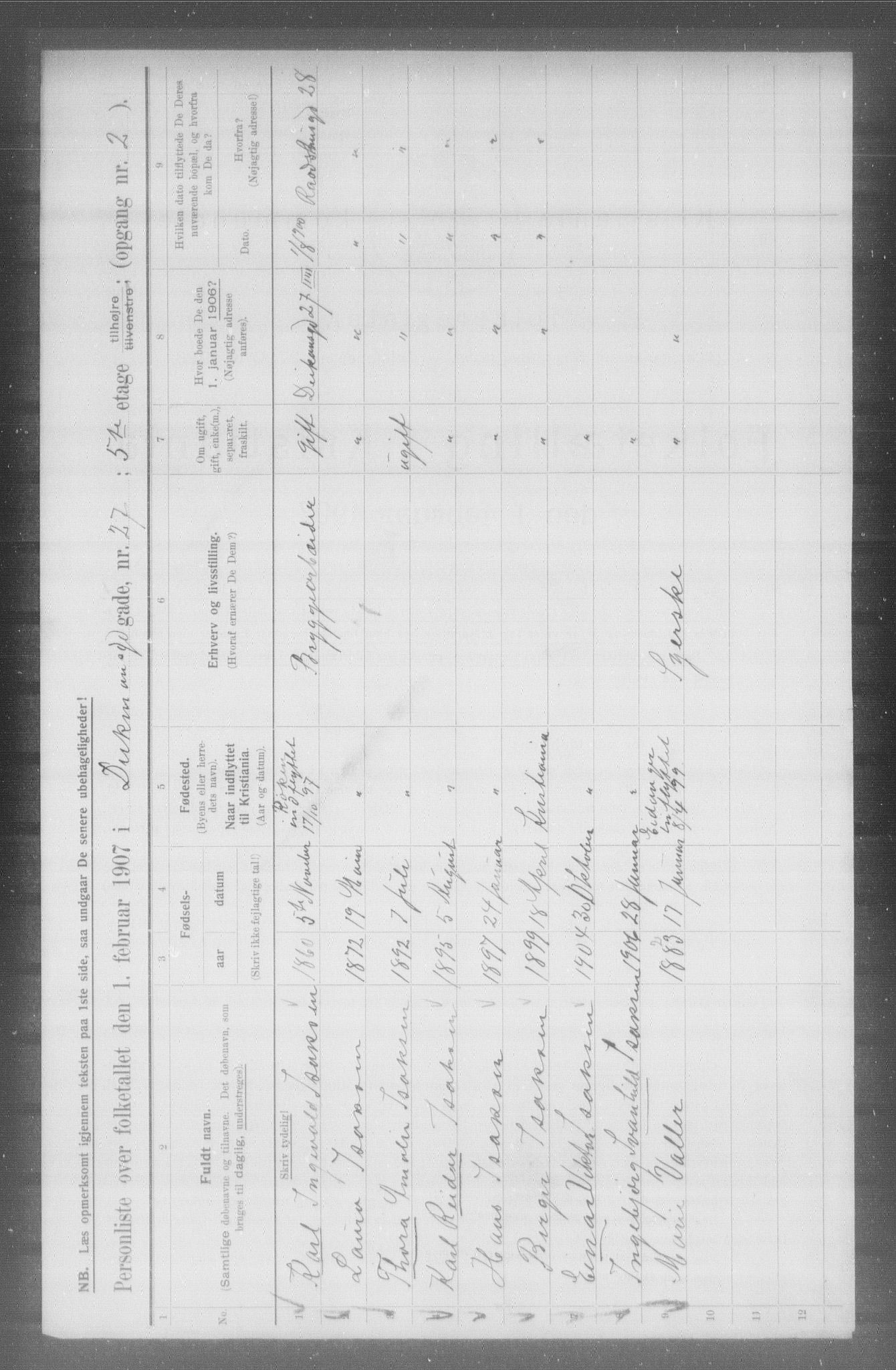 OBA, Municipal Census 1907 for Kristiania, 1907, p. 8041