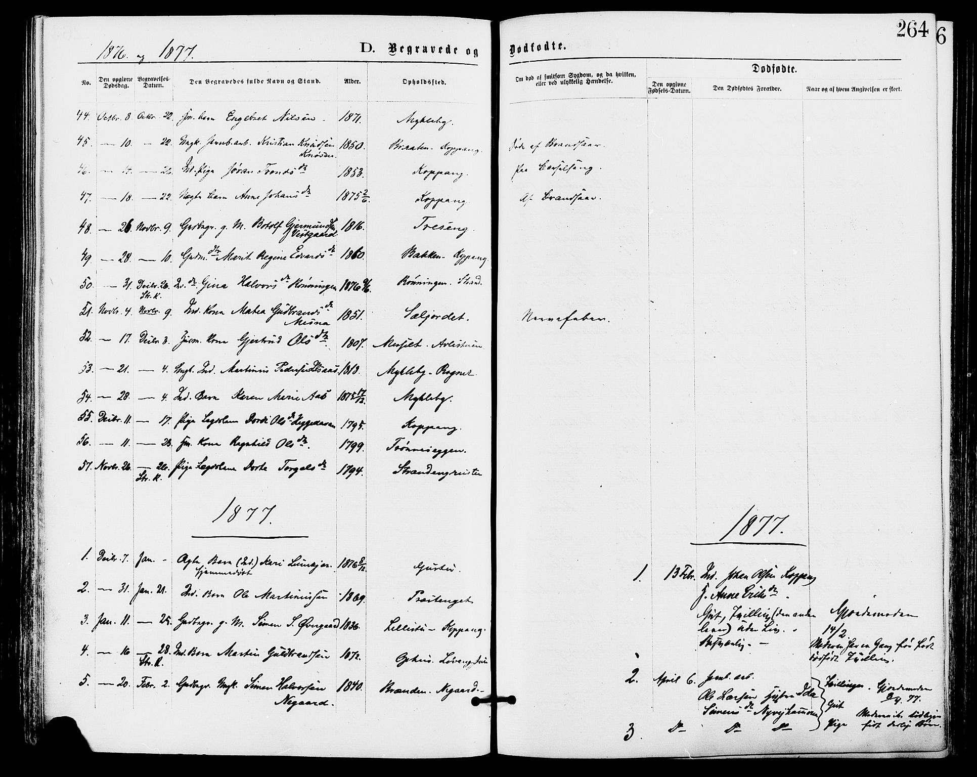 Stor-Elvdal prestekontor, SAH/PREST-052/H/Ha/Haa/L0001: Parish register (official) no. 1, 1871-1882, p. 264