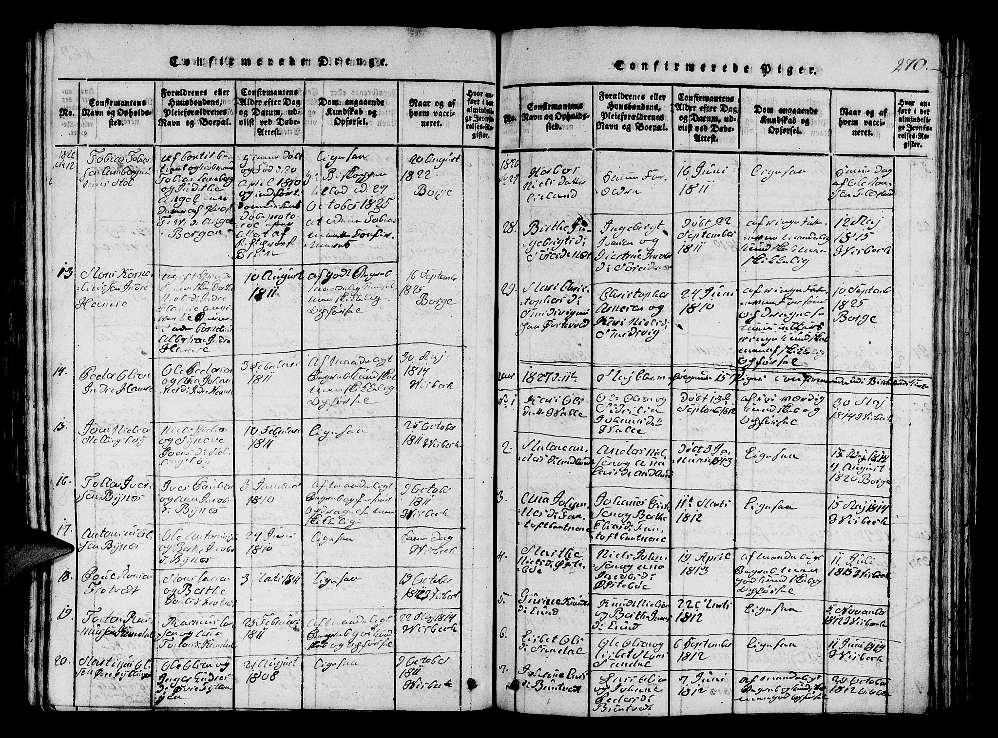 Fana Sokneprestembete, SAB/A-75101/H/Hab/Haba/L0001: Parish register (copy) no. A 1, 1816-1836, p. 270