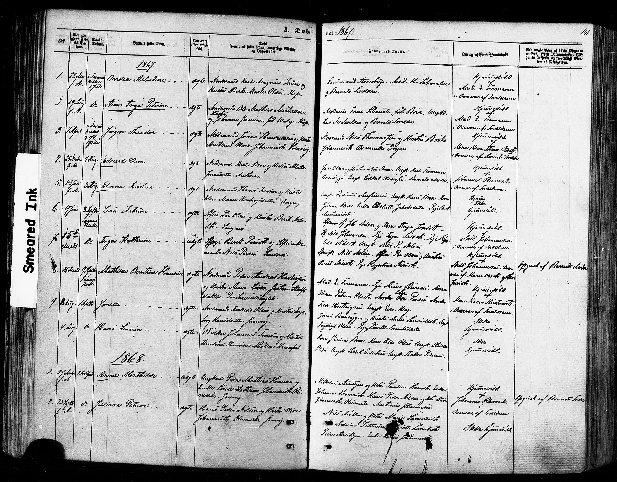 Tana sokneprestkontor, SATØ/S-1334/H/Ha/L0002kirke: Parish register (official) no. 2 /2, 1862-1877, p. 101