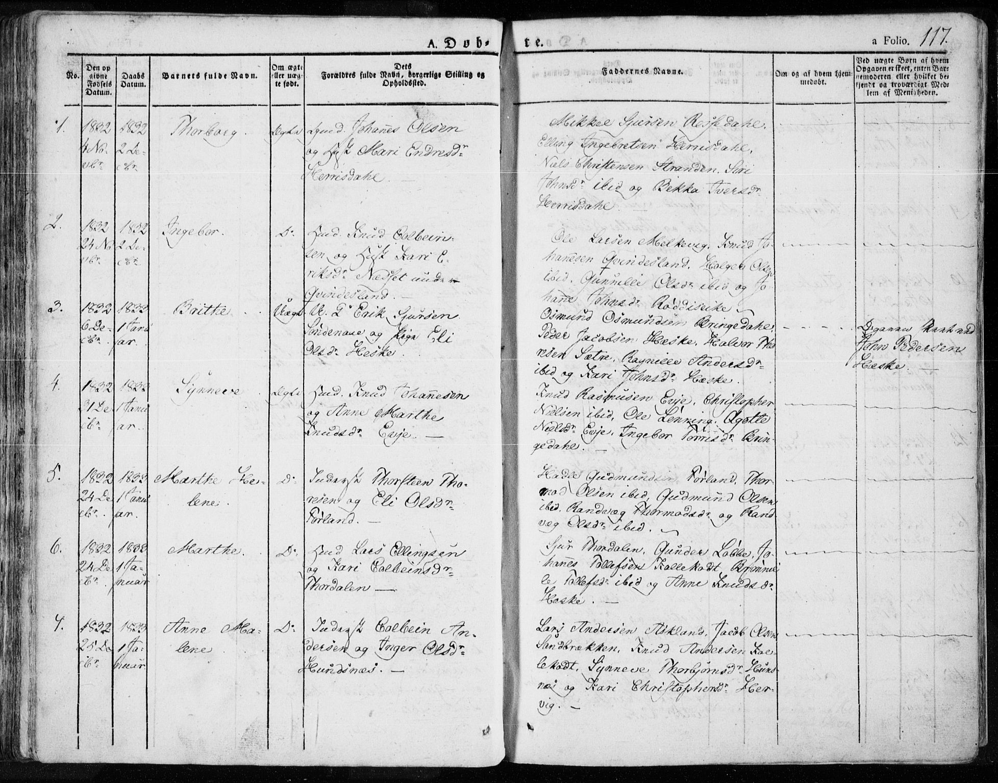 Tysvær sokneprestkontor, SAST/A -101864/H/Ha/Haa/L0001: Parish register (official) no. A 1.1, 1831-1856, p. 117