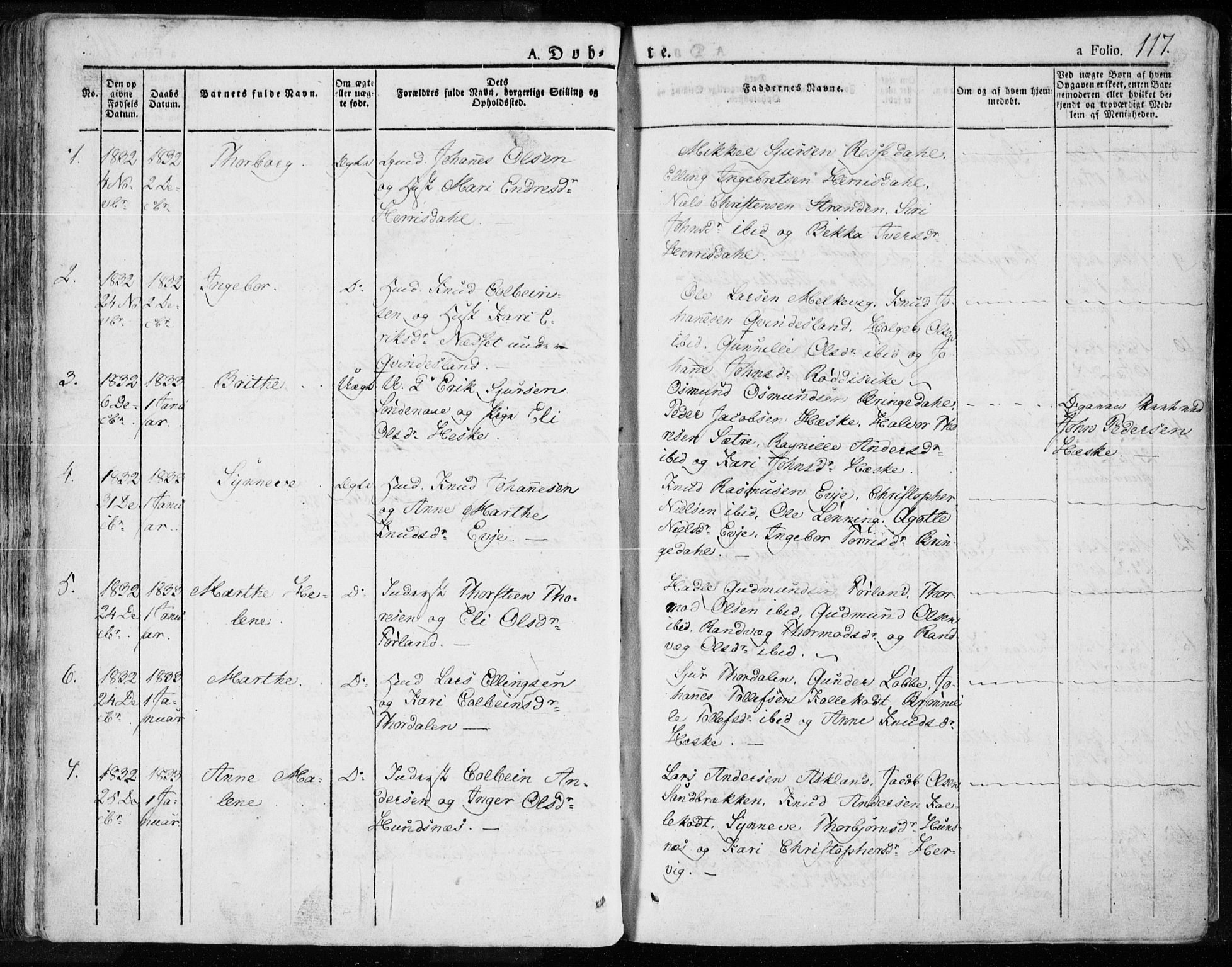 Tysvær sokneprestkontor, AV/SAST-A -101864/H/Ha/Haa/L0001: Parish register (official) no. A 1.1, 1831-1856, p. 117