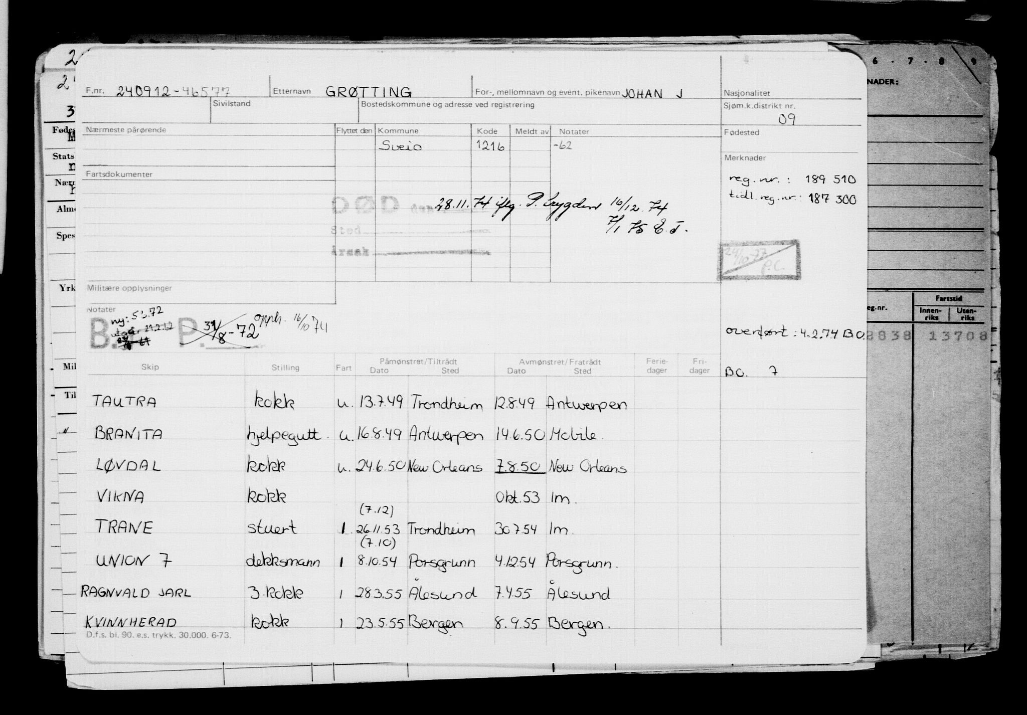 Direktoratet for sjømenn, AV/RA-S-3545/G/Gb/L0107: Hovedkort, 1912, p. 438