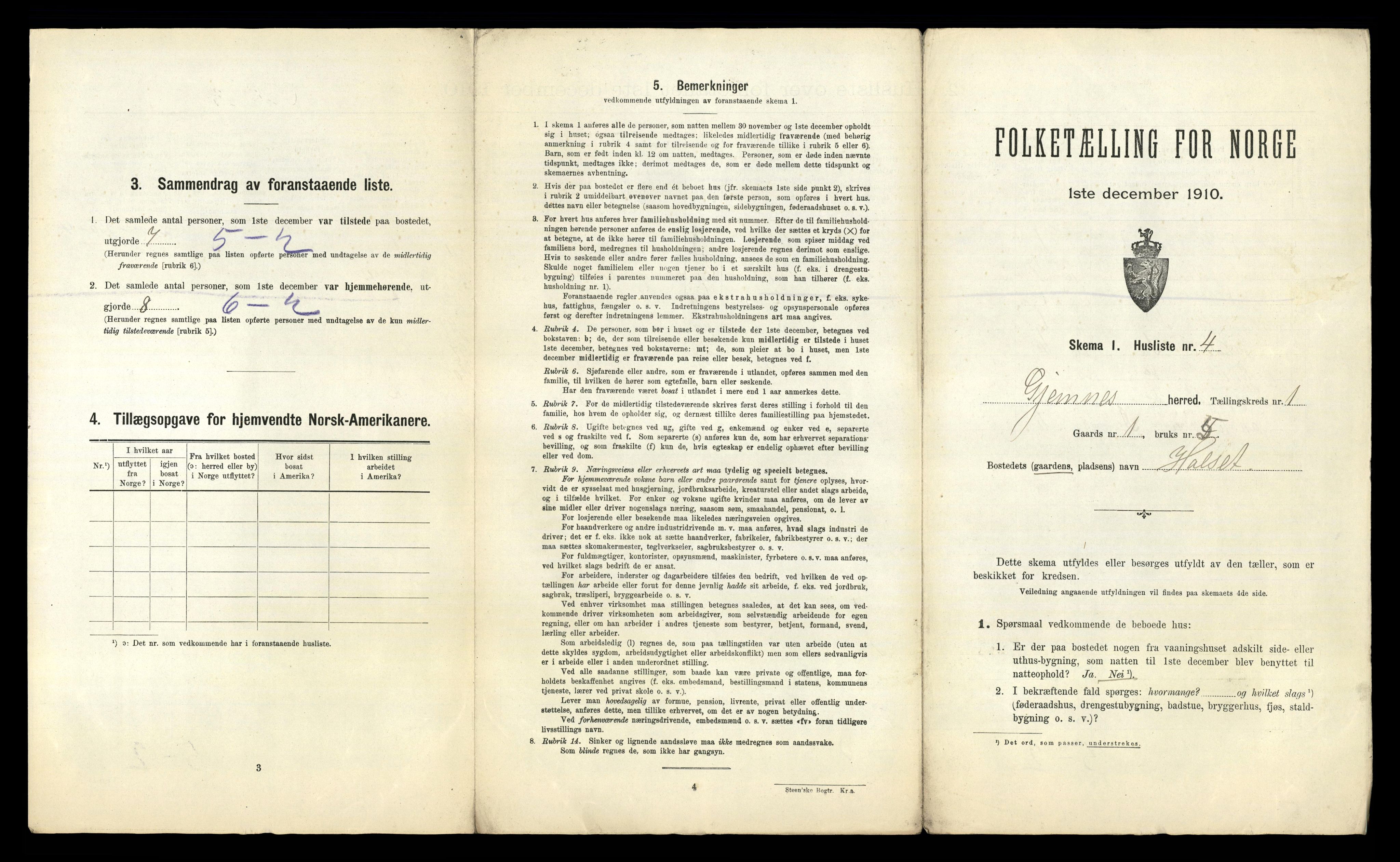 RA, 1910 census for Gjemnes, 1910, p. 23