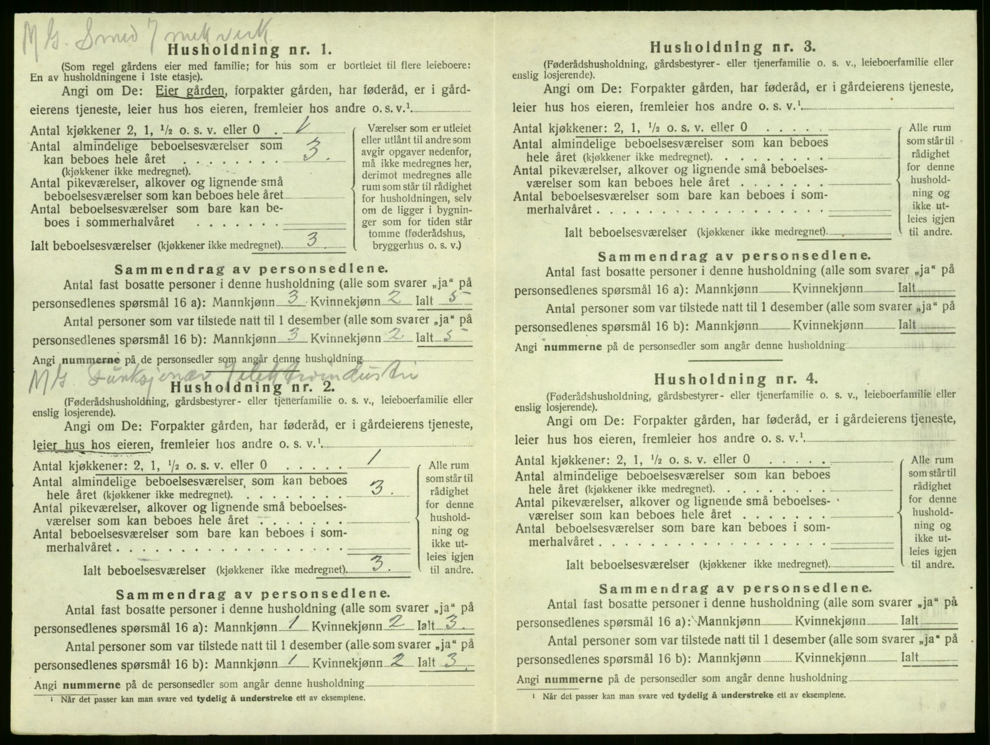 SAKO, 1920 census for Sandeherred, 1920, p. 1157