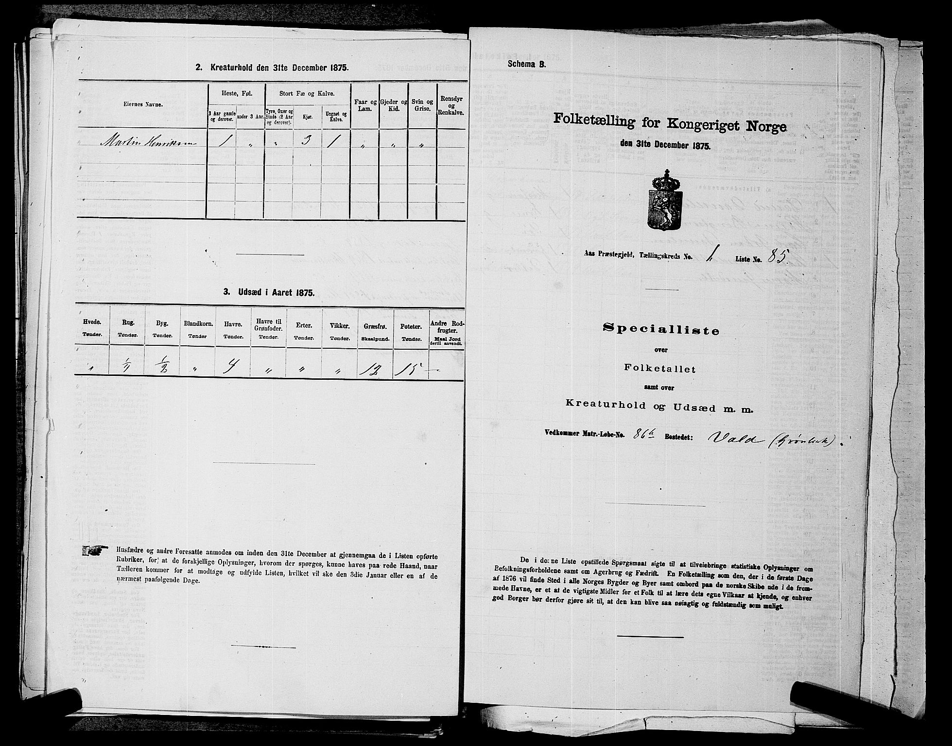 RA, 1875 census for 0214P Ås, 1875, p. 192