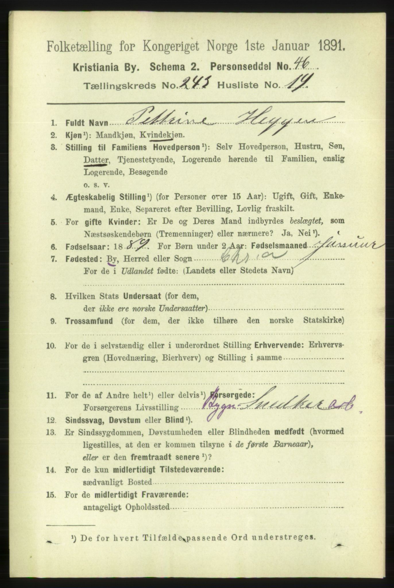 RA, 1891 census for 0301 Kristiania, 1891, p. 148230