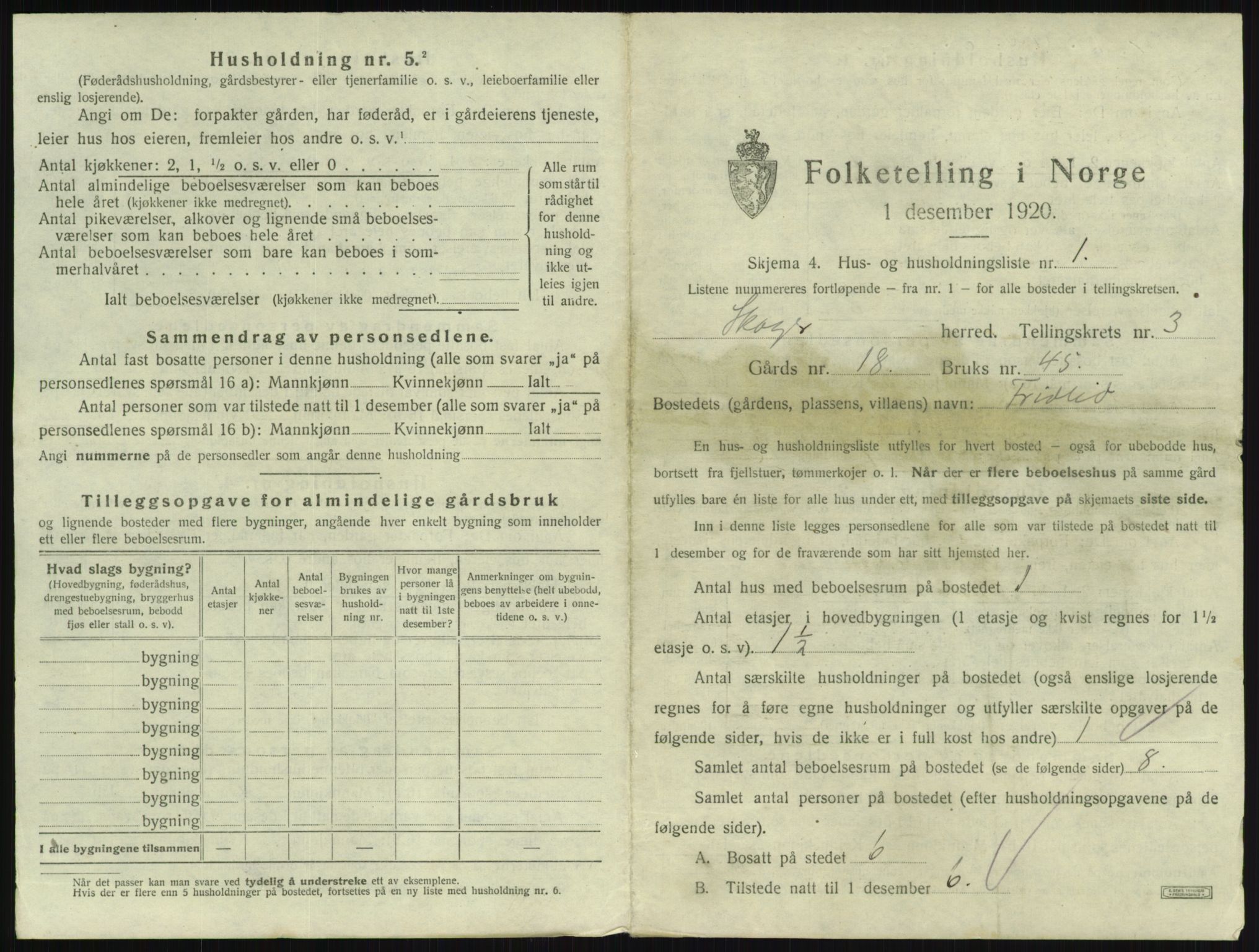 SAKO, 1920 census for Skoger, 1920, p. 575
