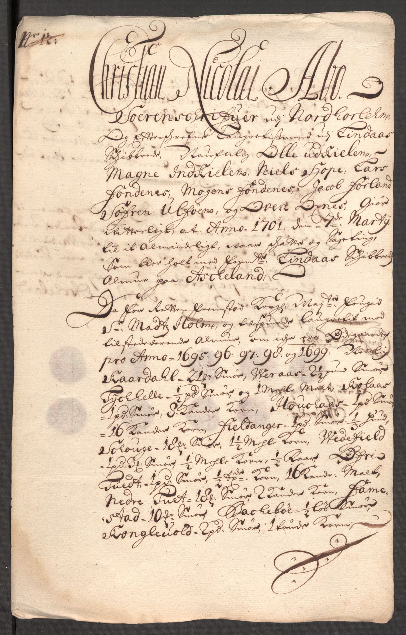 Rentekammeret inntil 1814, Reviderte regnskaper, Fogderegnskap, AV/RA-EA-4092/R51/L3184: Fogderegnskap Nordhordland og Voss, 1698-1699, p. 341