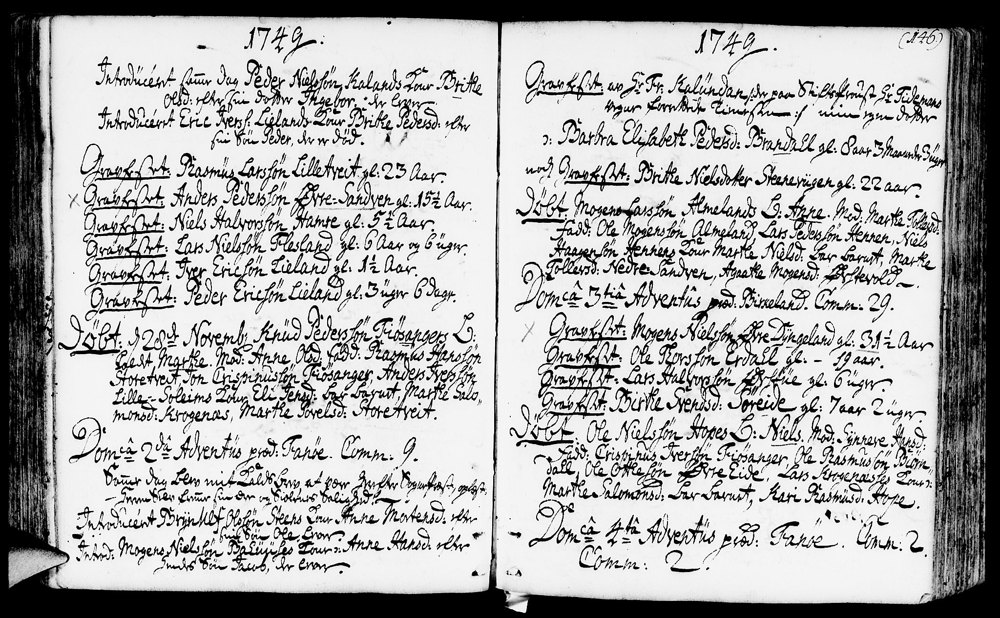 Fana Sokneprestembete, AV/SAB-A-75101/H/Haa/Haaa/L0003: Parish register (official) no. A 3, 1736-1757, p. 146