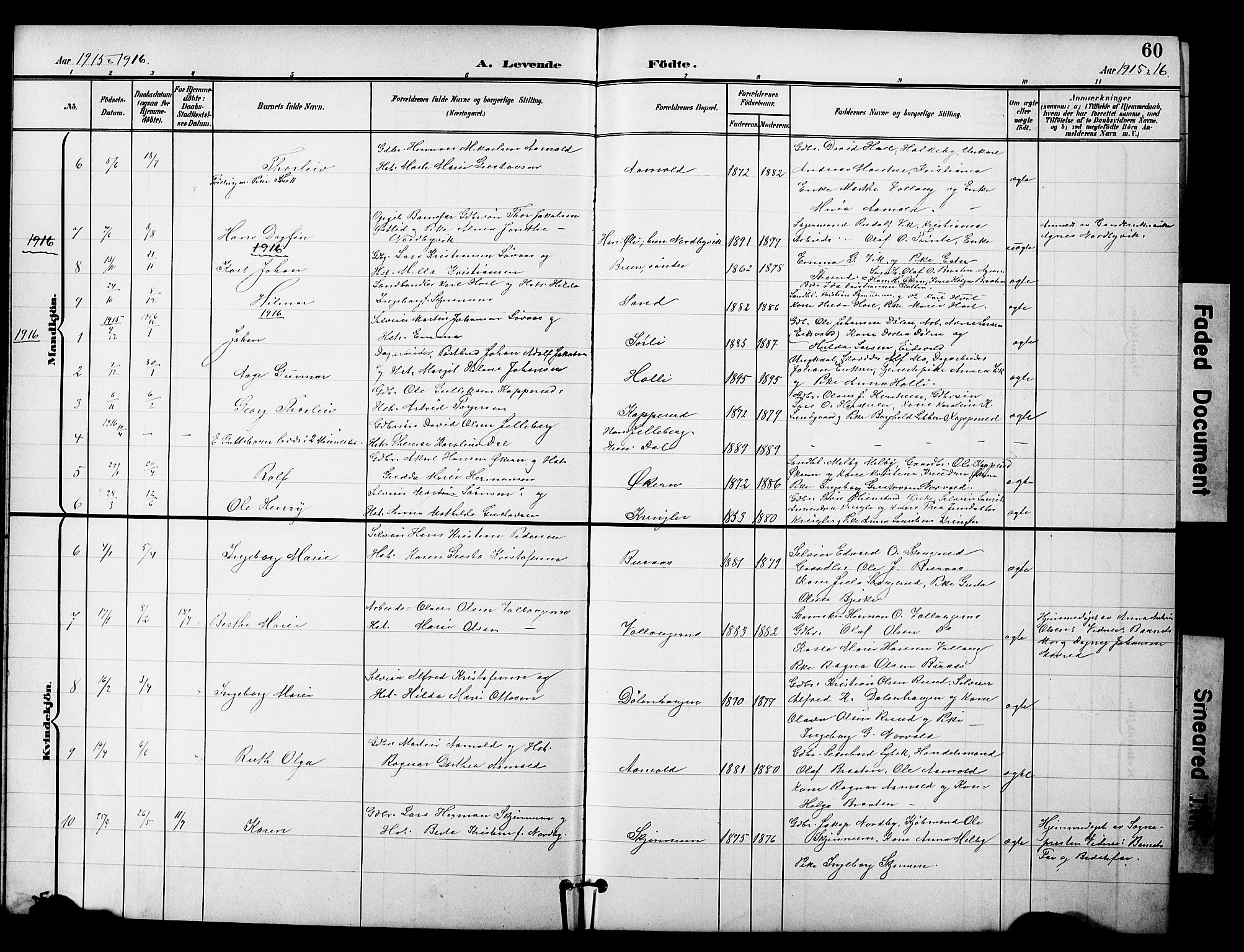 Nannestad prestekontor Kirkebøker, SAO/A-10414a/G/Gc/L0001: Parish register (copy) no. III 1, 1901-1916, p. 60