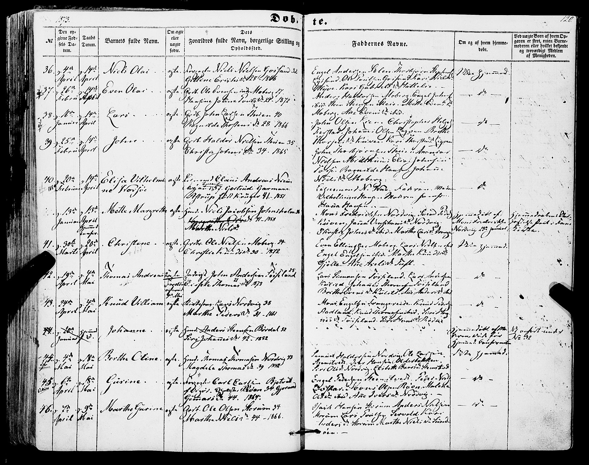 Os sokneprestembete, AV/SAB-A-99929: Parish register (official) no. A 17, 1860-1873, p. 120