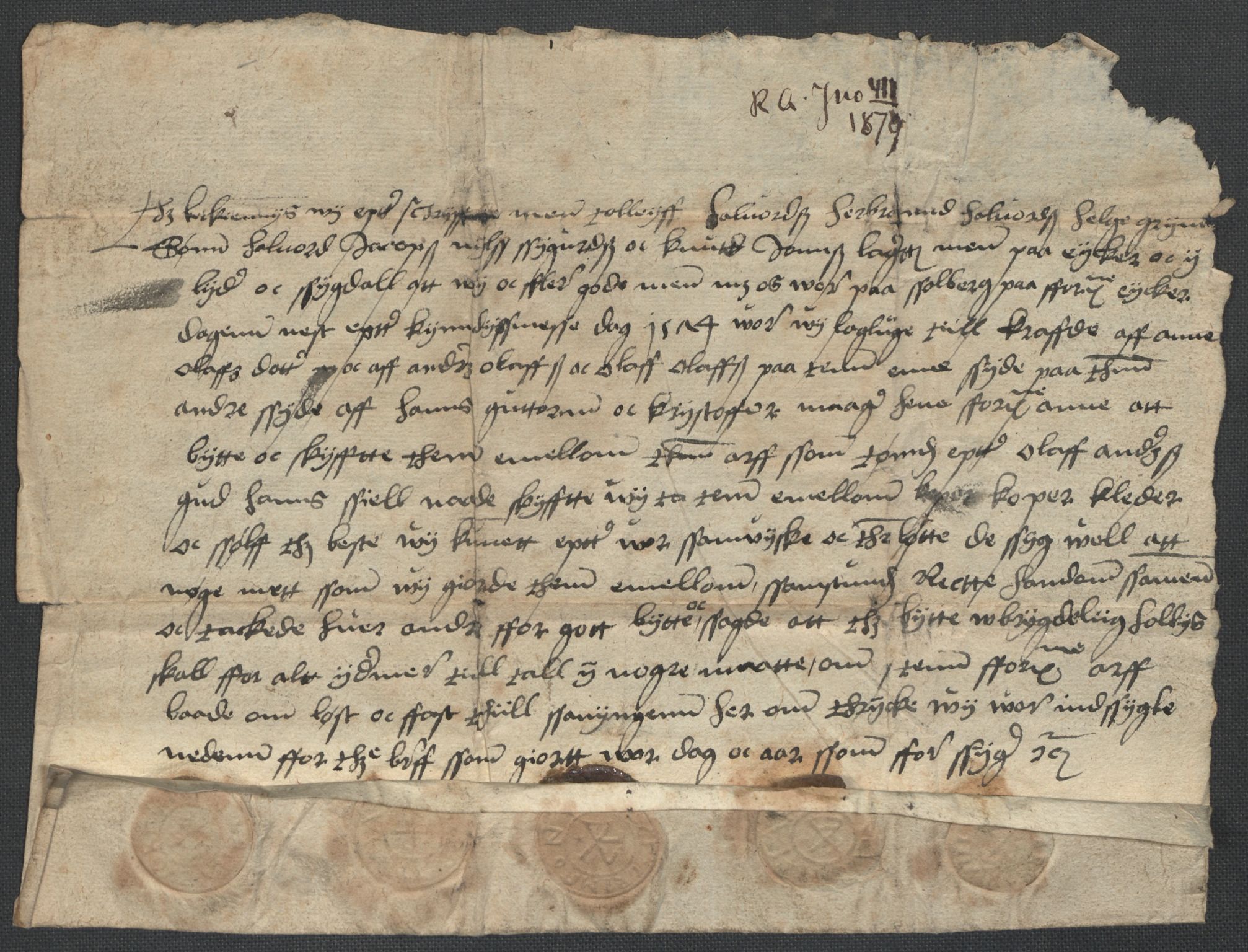 Riksarkivets diplomsamling, RA/EA-5965/F02/L0077: Dokumenter, 1574, p. 4