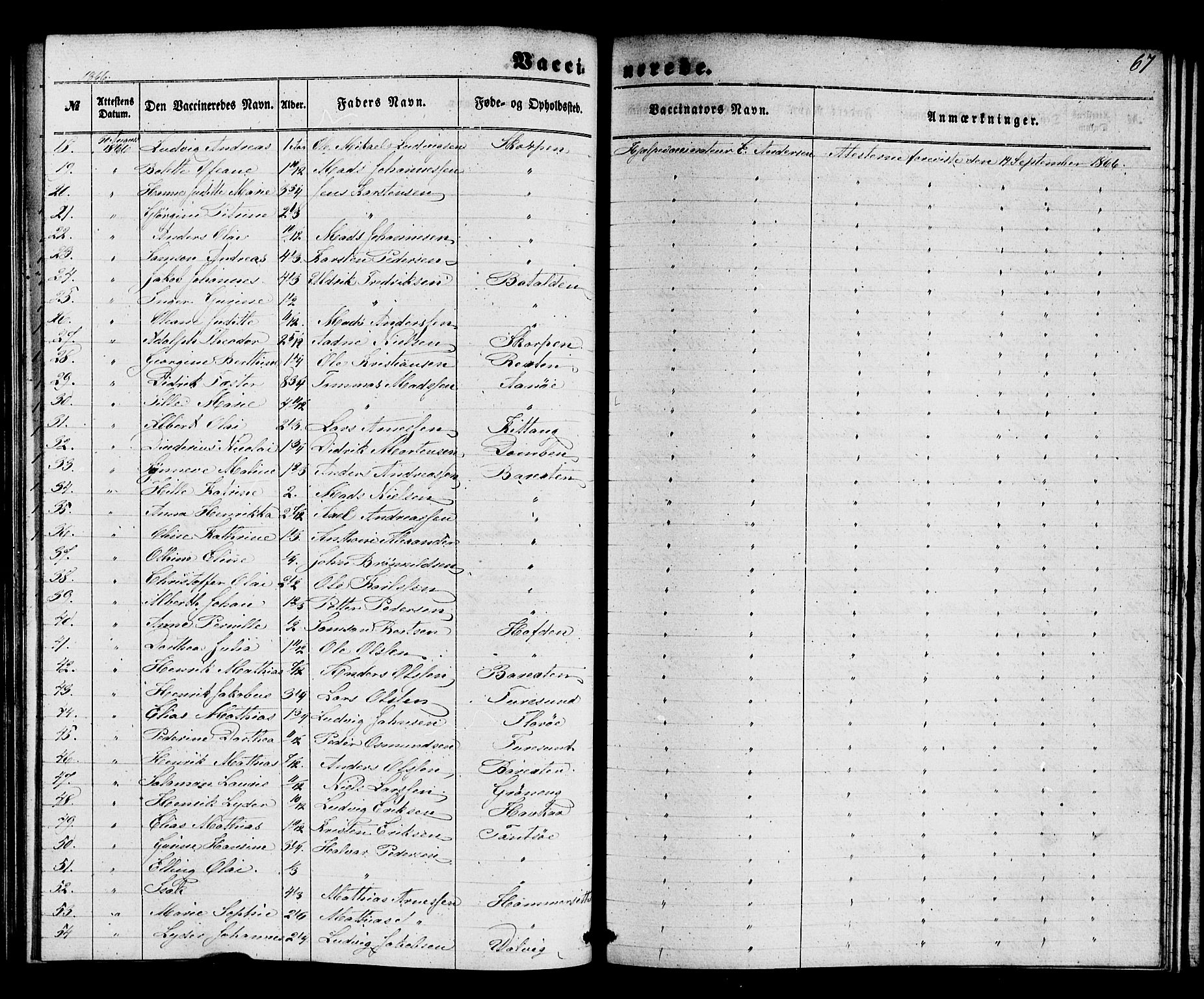 Kinn sokneprestembete, AV/SAB-A-80801/H/Haa/Haaa/L0017: Parish register (official) no. A 17, 1858-1867, p. 67