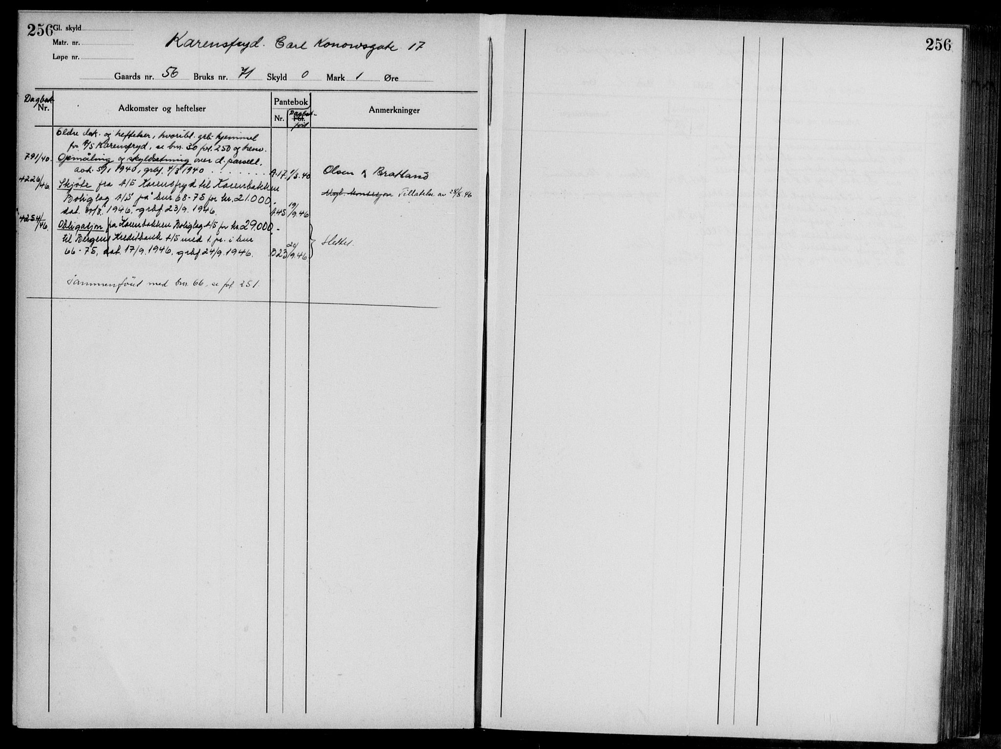 Midhordland sorenskriveri, AV/SAB-A-3001/1/G/Ga/Gab/L0117: Mortgage register no. II.A.b.117, p. 256