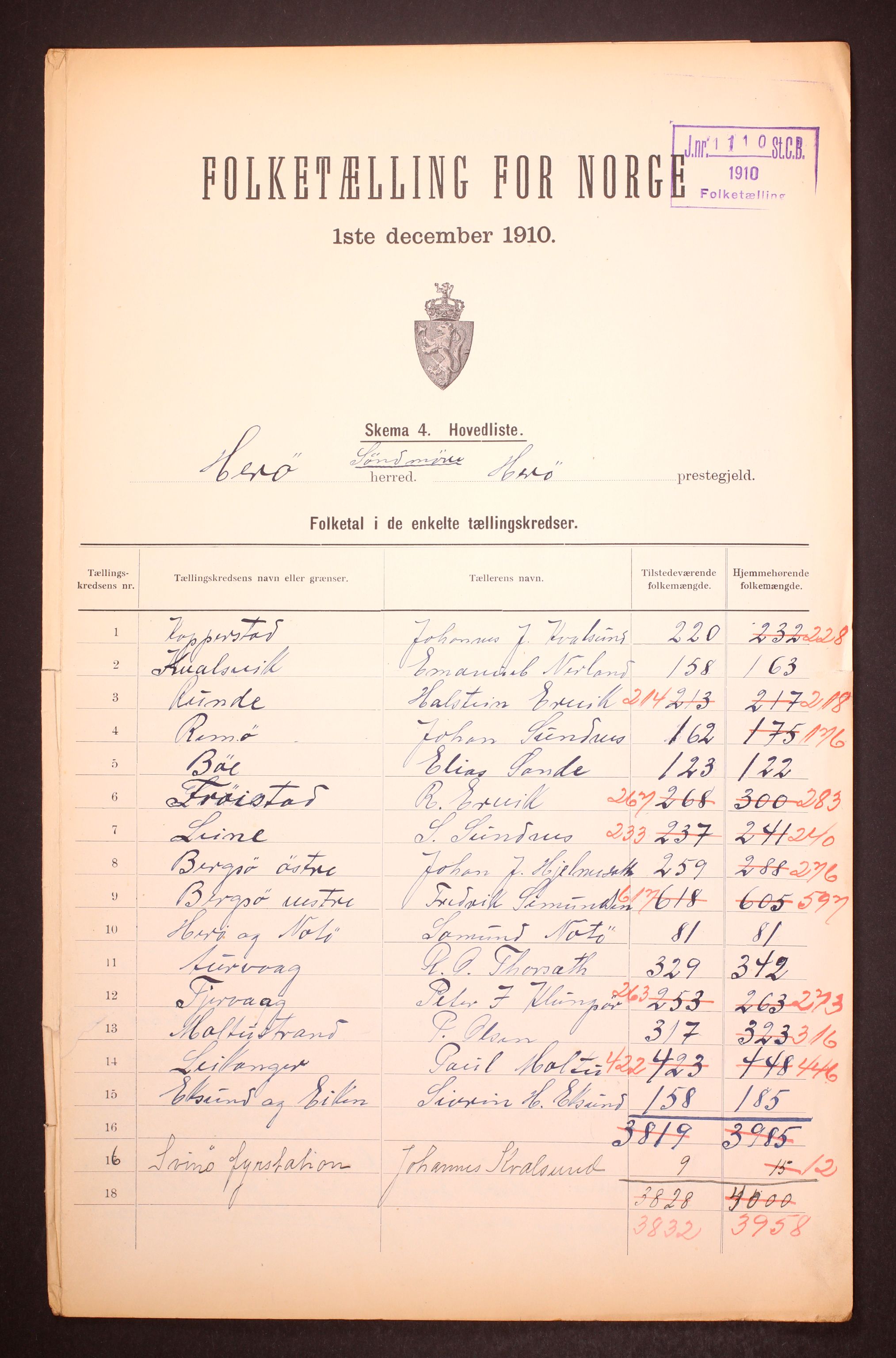 RA, 1910 census for Herøy, 1910, p. 4