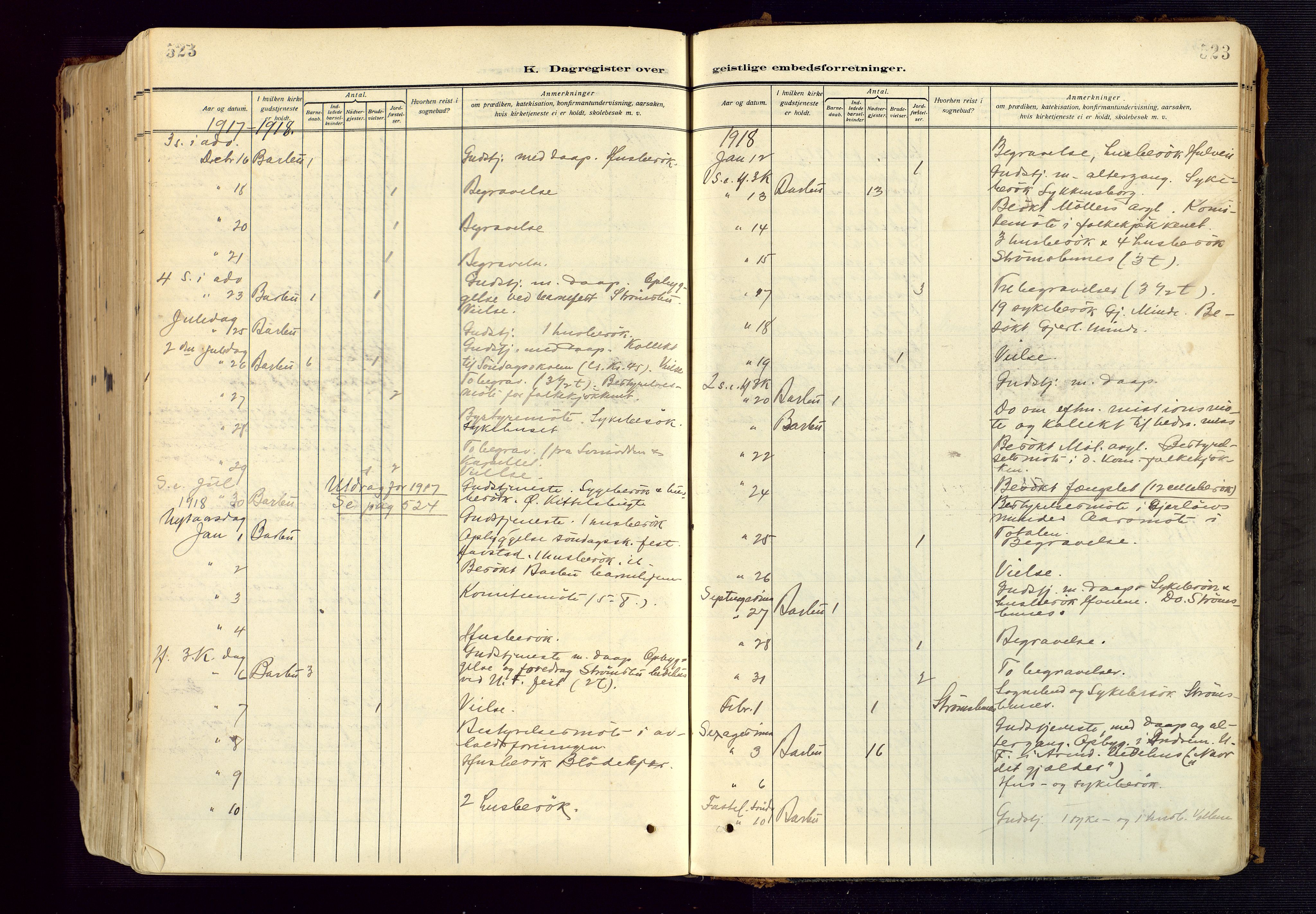 Barbu sokneprestkontor, SAK/1111-0003/F/Fa/L0006: Parish register (official) no. A 6, 1910-1929, p. 523