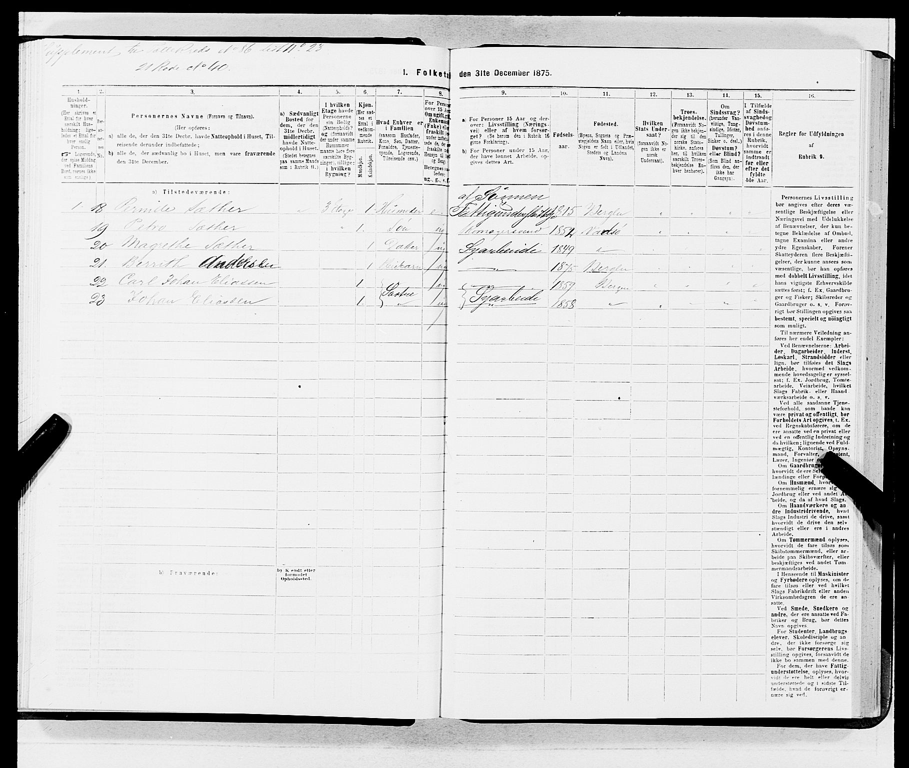 SAB, 1875 census for 1301 Bergen, 1875, p. 4662