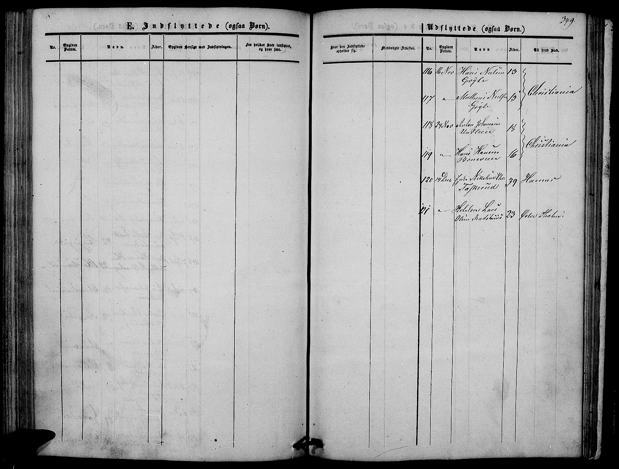 Vardal prestekontor, SAH/PREST-100/H/Ha/Hab/L0005: Parish register (copy) no. 5, 1854-1868, p. 349