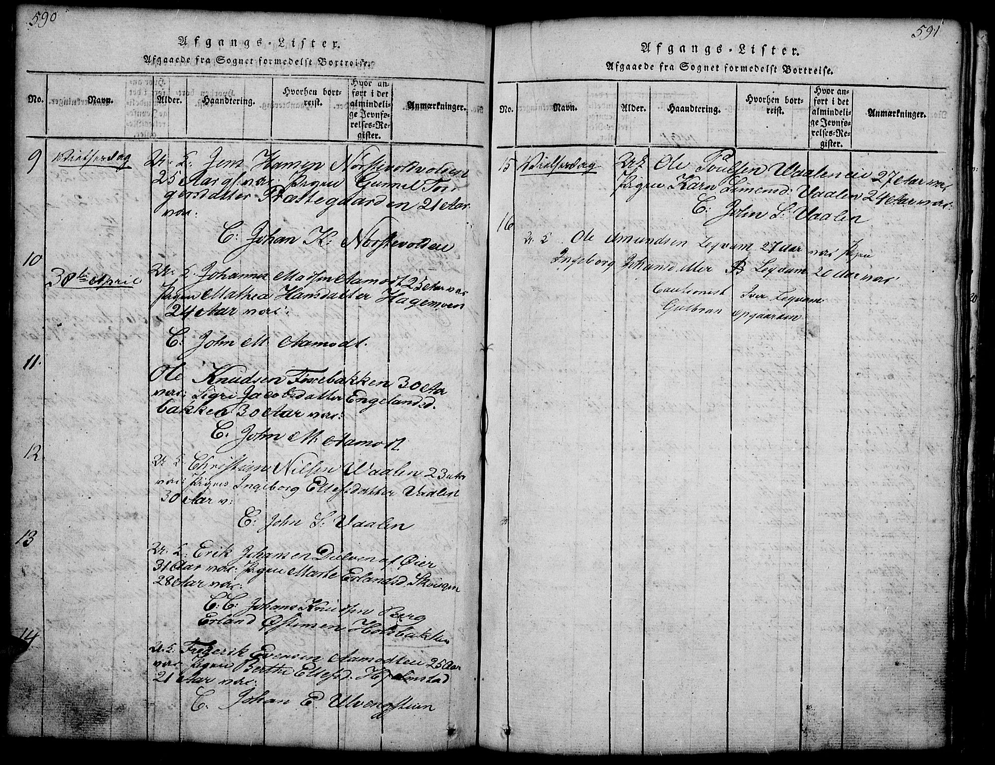 Gausdal prestekontor, AV/SAH-PREST-090/H/Ha/Hab/L0001: Parish register (copy) no. 1, 1817-1848, p. 590-591