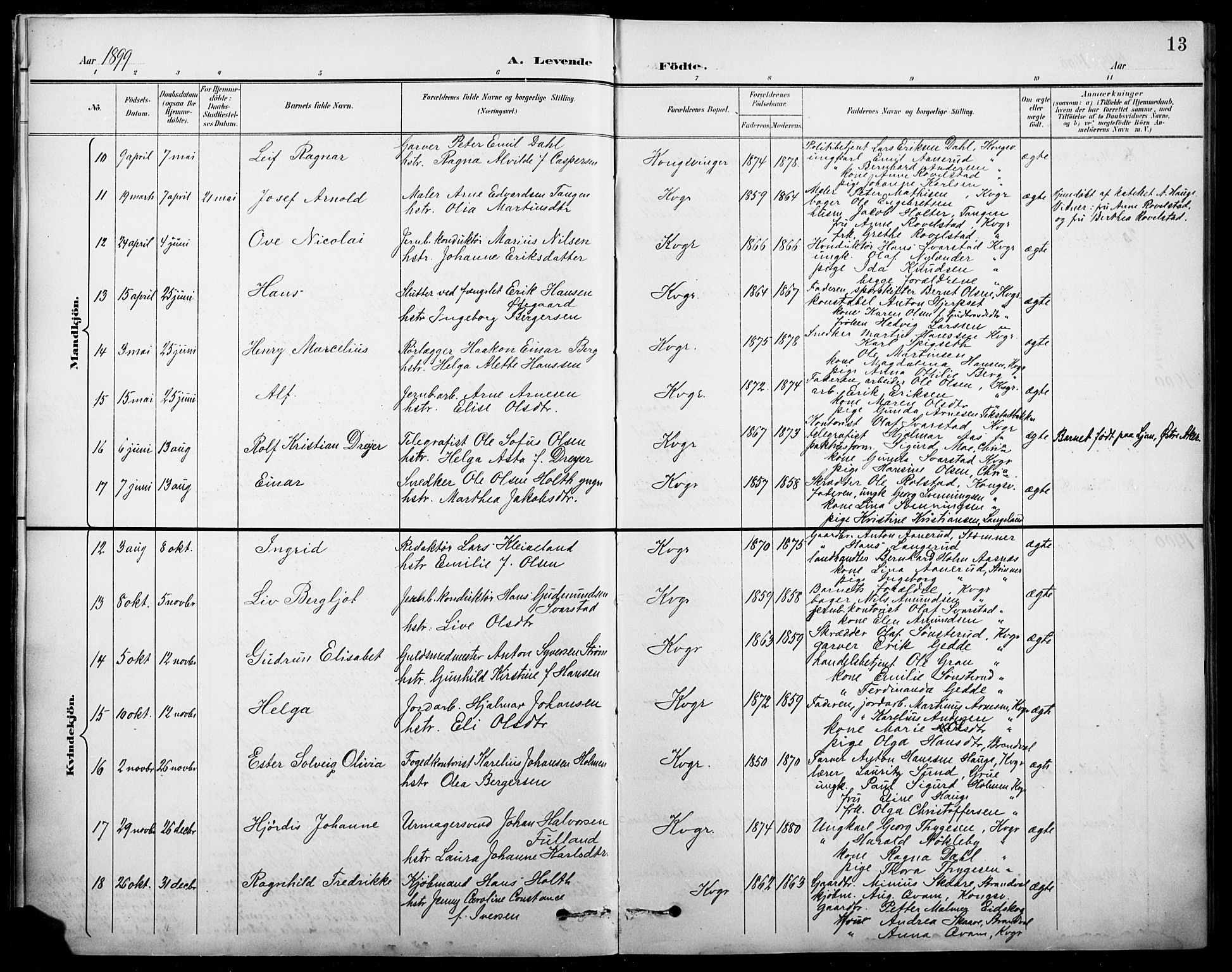 Vinger prestekontor, AV/SAH-PREST-024/H/Ha/Hab/L0005: Parish register (copy) no. 5, 1895-1920, p. 13