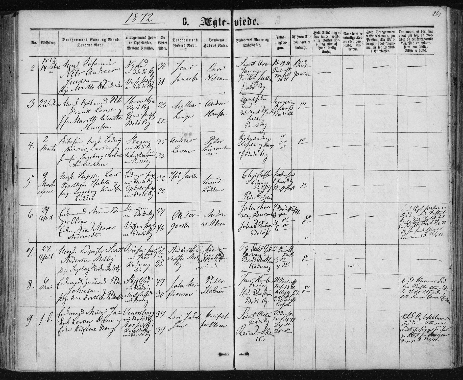Ministerialprotokoller, klokkerbøker og fødselsregistre - Nordland, SAT/A-1459/801/L0008: Parish register (official) no. 801A08, 1864-1875, p. 267