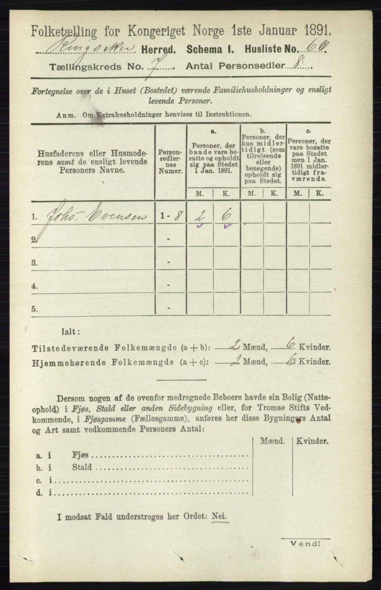 RA, 1891 census for 0412 Ringsaker, 1891, p. 3850