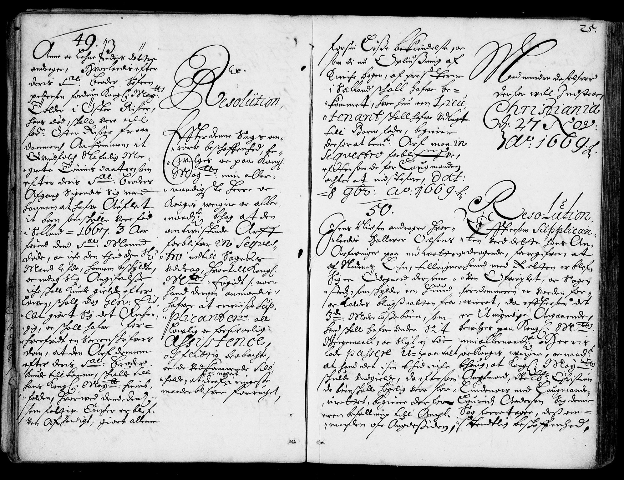 Stattholderembetet 1572-1771, AV/RA-EA-2870/Ad/L0002: Supplikasjons- og resolusjonsprotokoll, 1669-1671, p. 24b-25a