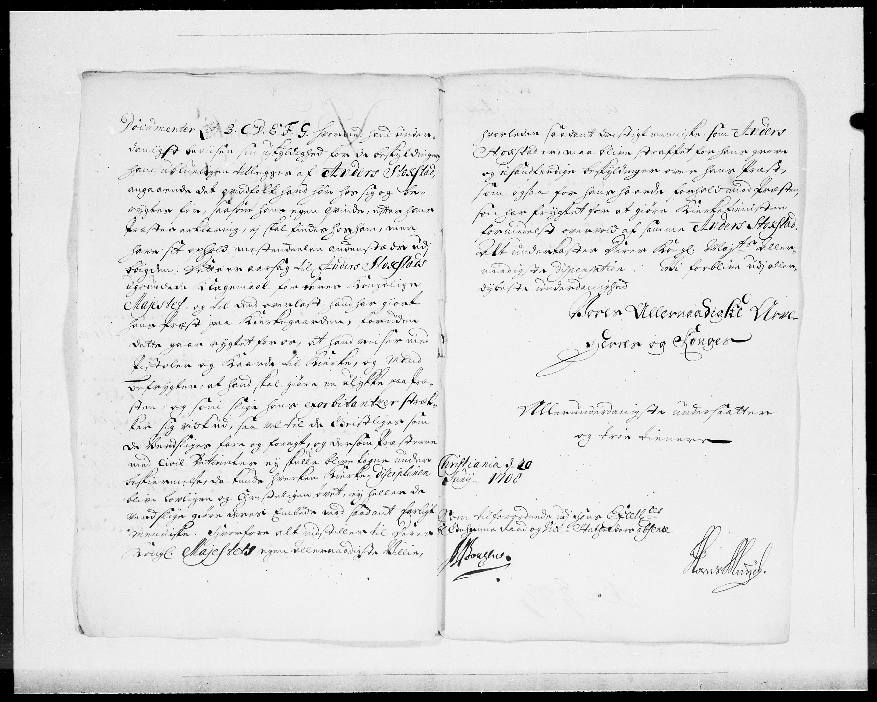 Danske Kanselli 1572-1799, AV/RA-EA-3023/F/Fc/Fcc/Fcca/L0066: Norske innlegg 1572-1799, 1708, p. 9