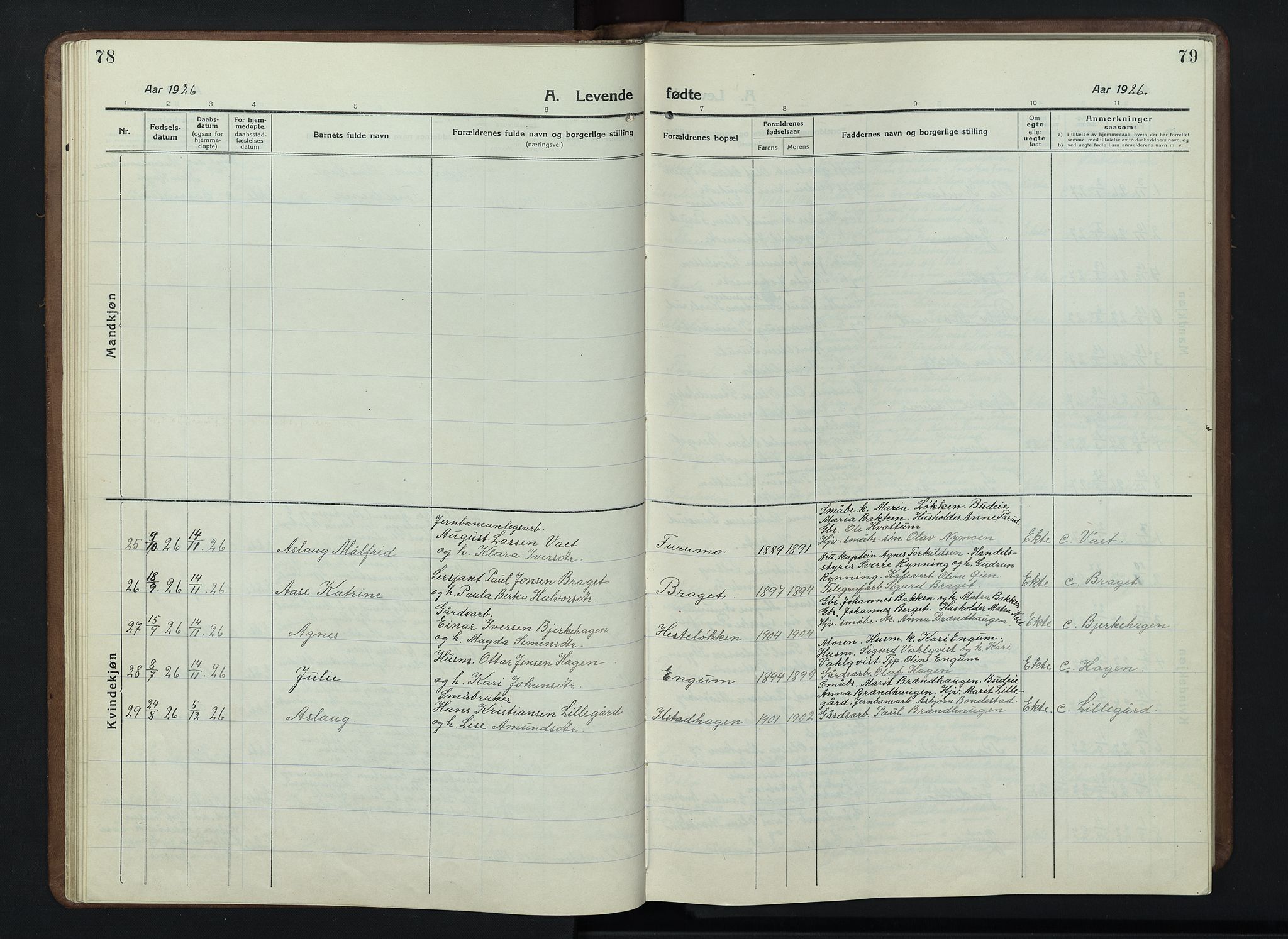 Nord-Fron prestekontor, SAH/PREST-080/H/Ha/Hab/L0007: Parish register (copy) no. 7, 1915-1946, p. 78-79