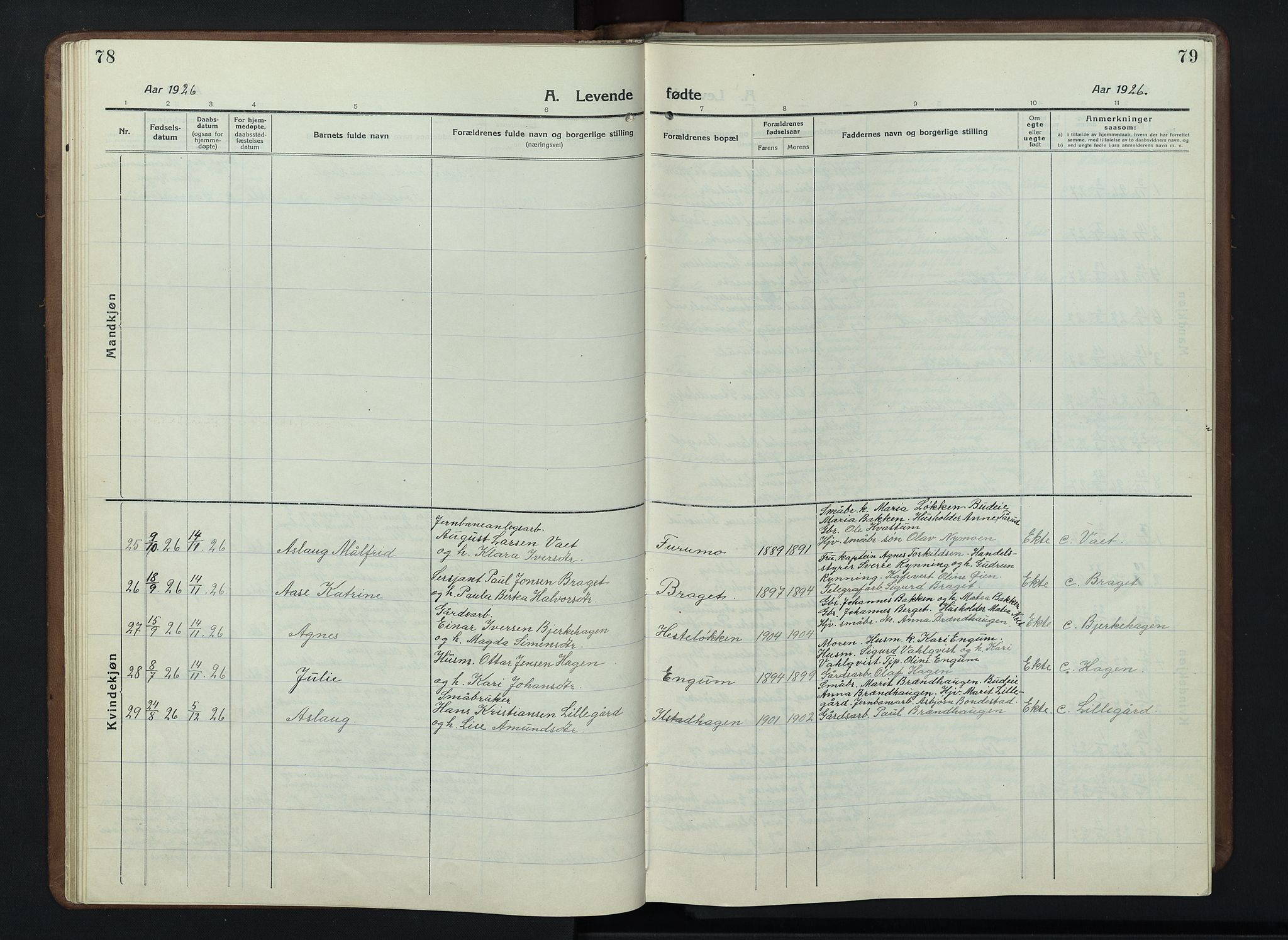 Nord-Fron prestekontor, AV/SAH-PREST-080/H/Ha/Hab/L0007: Parish register (copy) no. 7, 1915-1946, p. 78-79