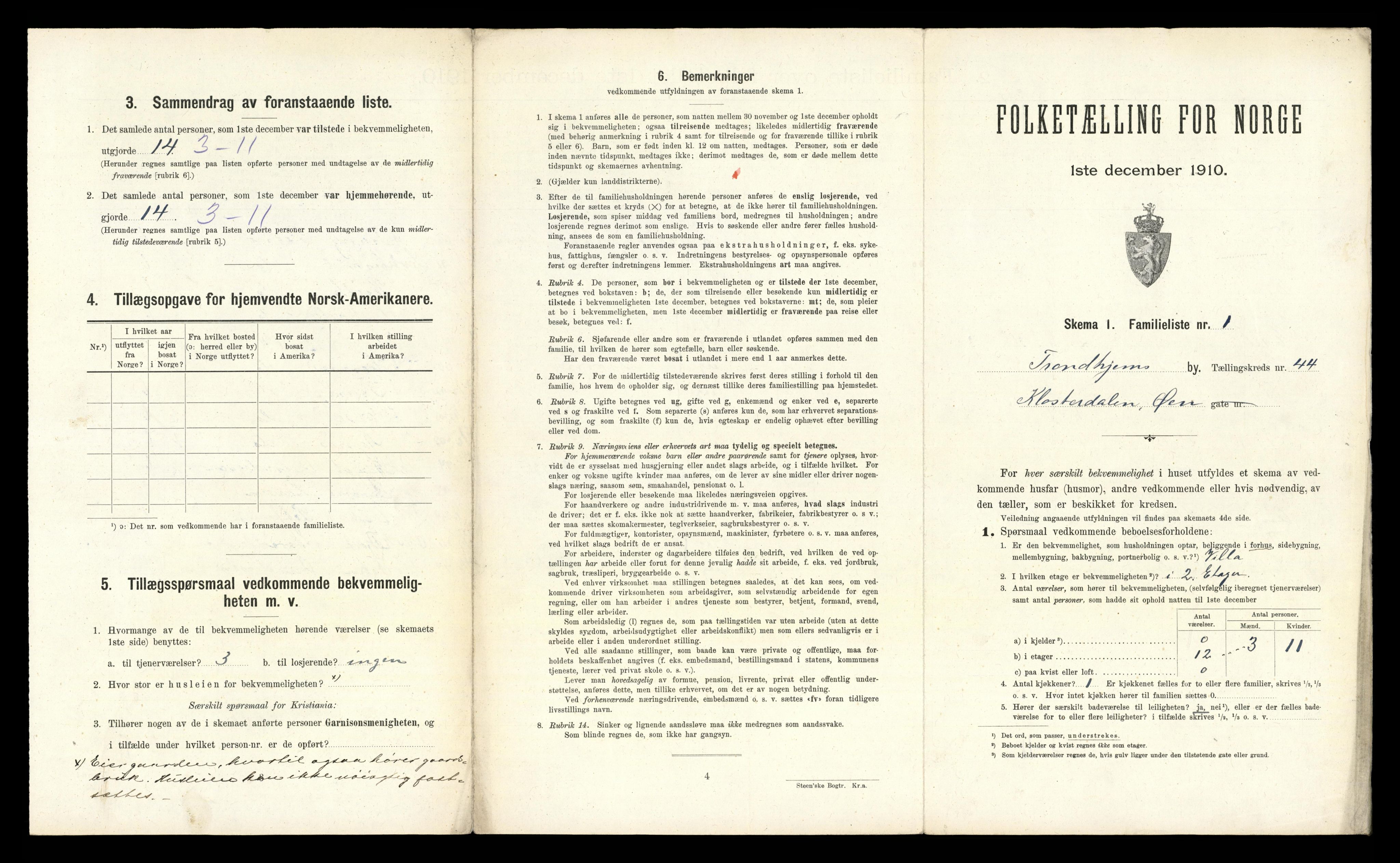 RA, 1910 census for Trondheim, 1910, p. 11297