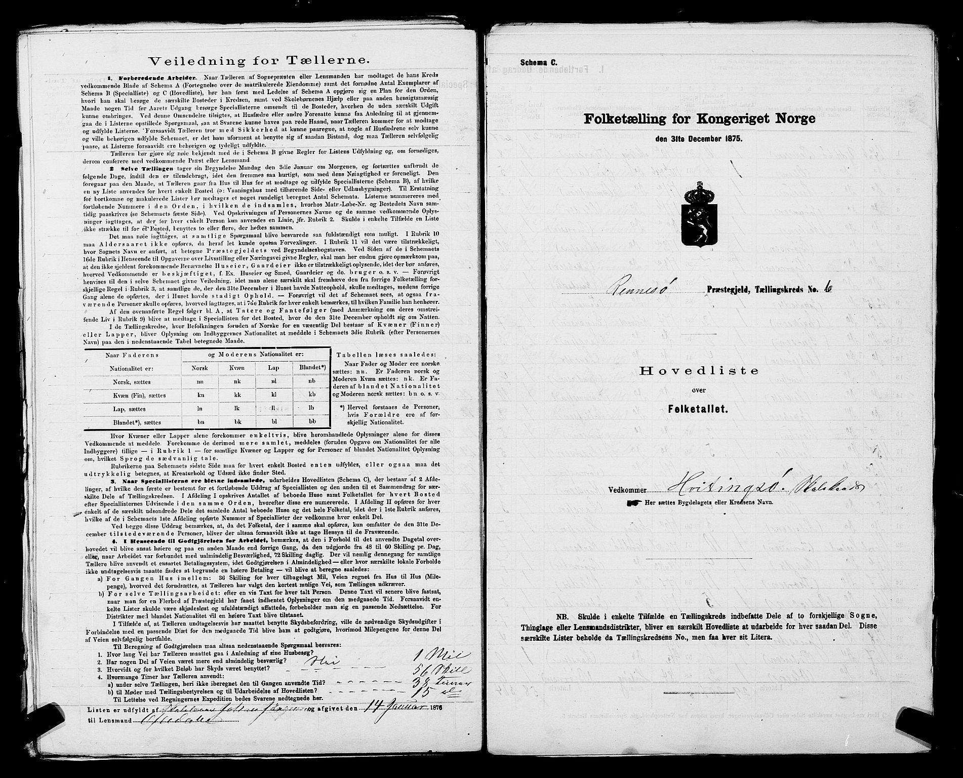 SAST, 1875 census for 1142P Rennesøy, 1875, p. 16