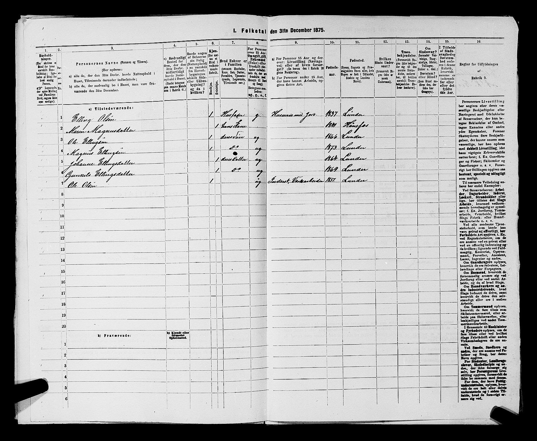 SAKO, 1875 census for 0613L Norderhov/Norderhov, Haug og Lunder, 1875, p. 2641