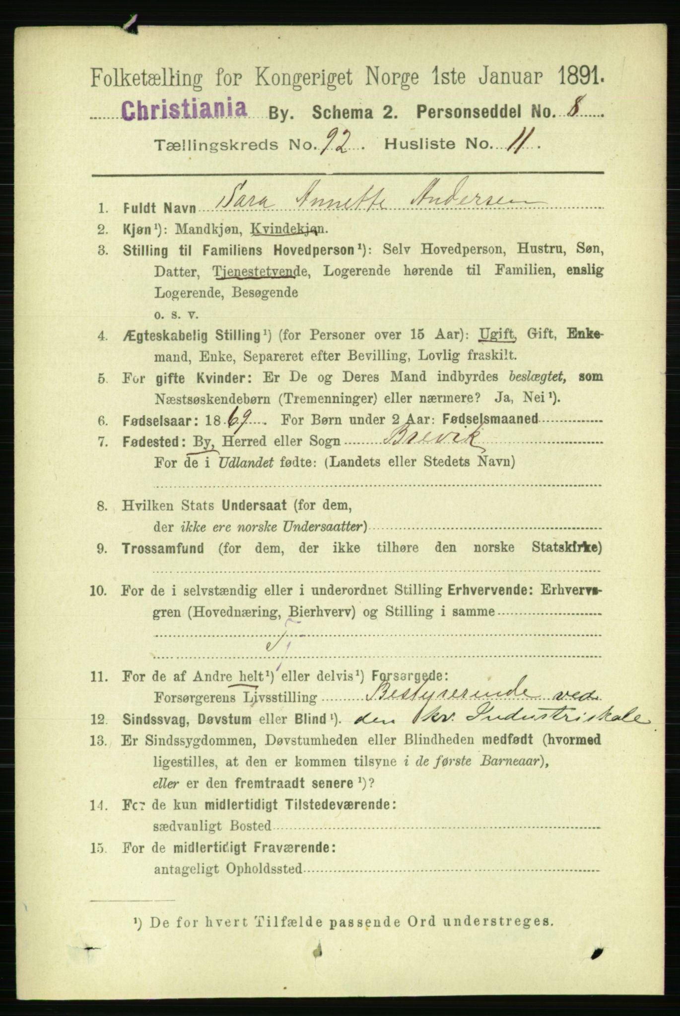 RA, 1891 census for 0301 Kristiania, 1891, p. 45418