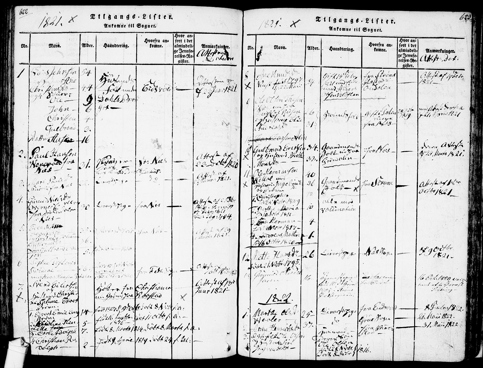 Ullensaker prestekontor Kirkebøker, SAO/A-10236a/F/Fa/L0013: Parish register (official) no. I 13, 1815-1835, p. 622-623