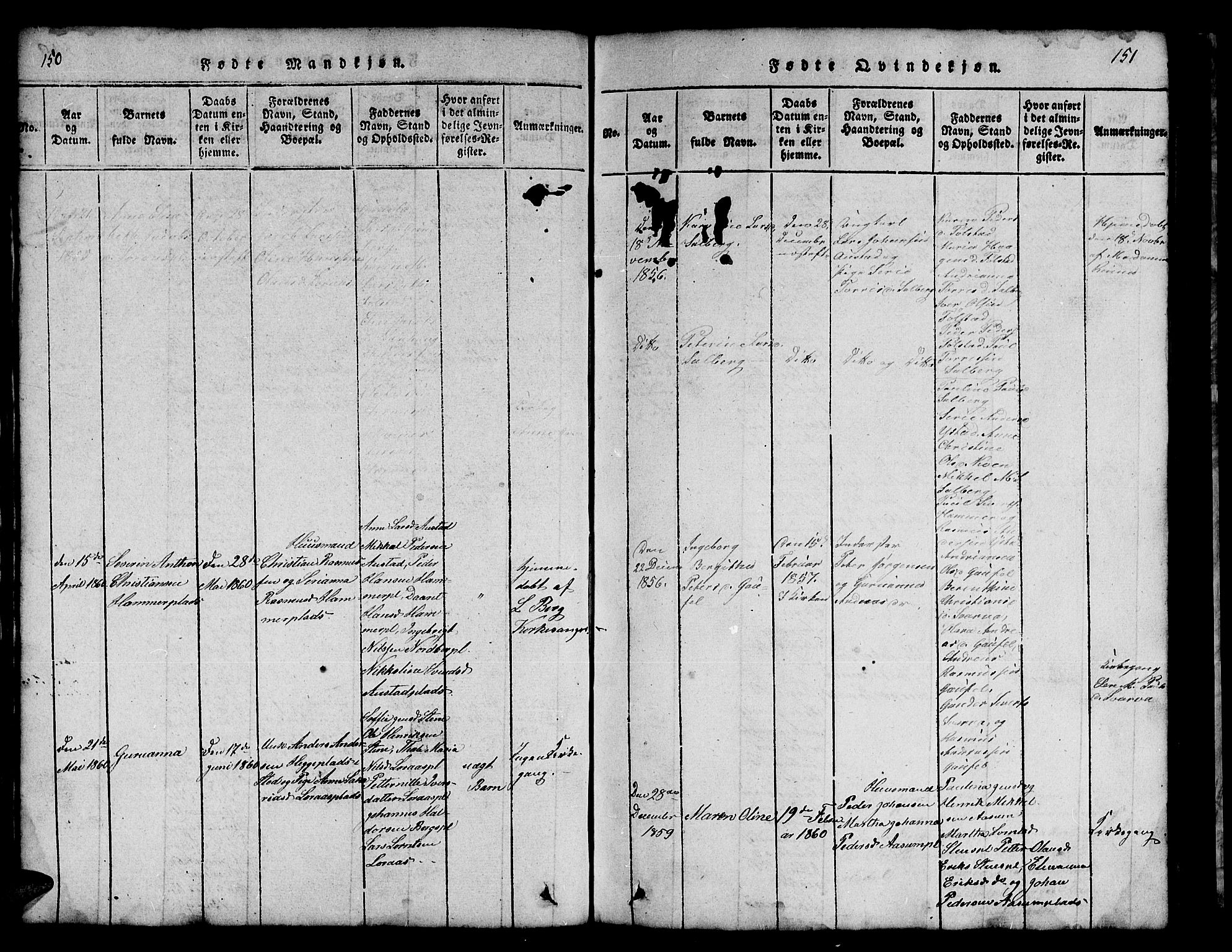 Ministerialprotokoller, klokkerbøker og fødselsregistre - Nord-Trøndelag, SAT/A-1458/731/L0310: Parish register (copy) no. 731C01, 1816-1874, p. 150-151