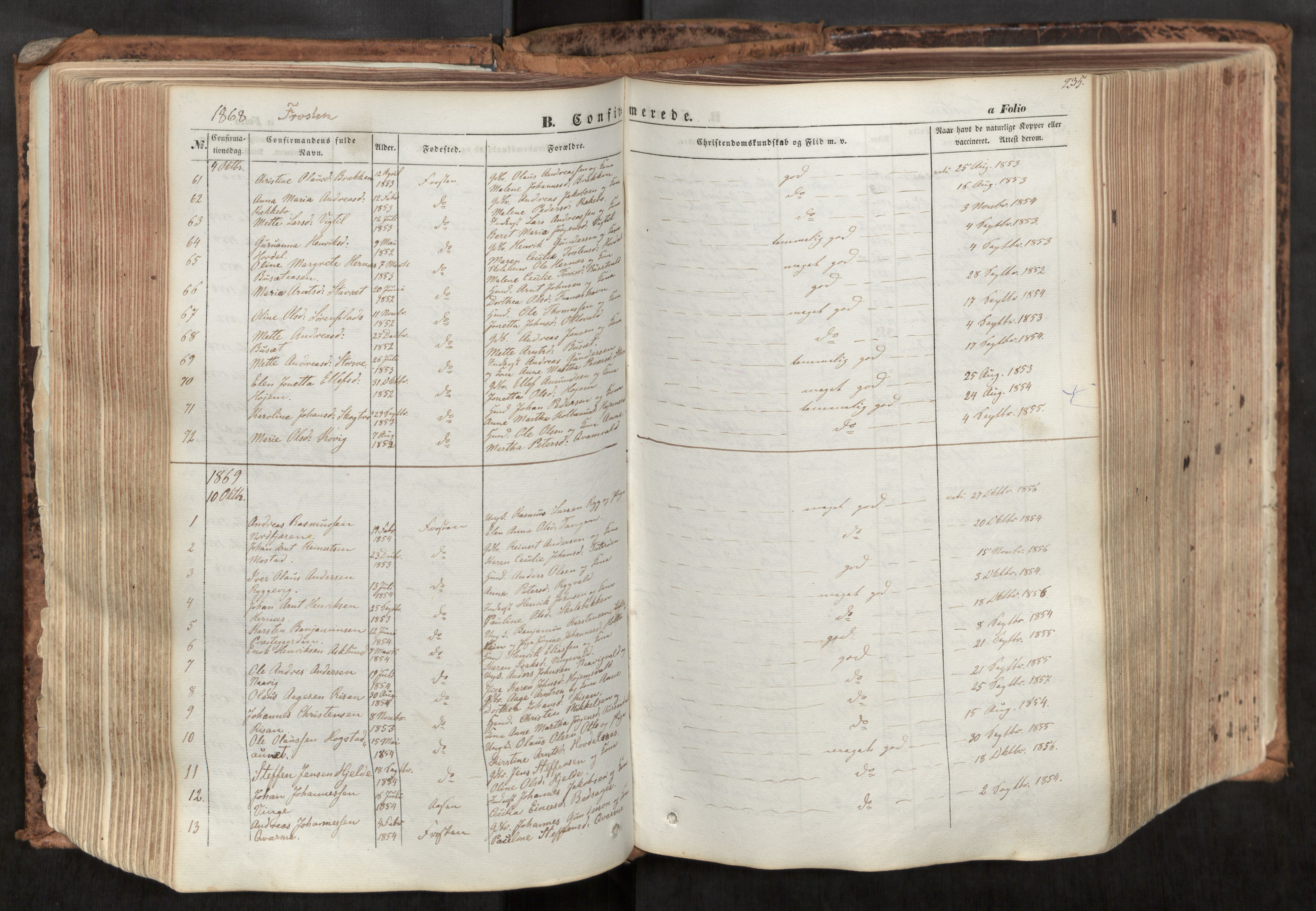 Ministerialprotokoller, klokkerbøker og fødselsregistre - Nord-Trøndelag, SAT/A-1458/713/L0116: Parish register (official) no. 713A07, 1850-1877, p. 235