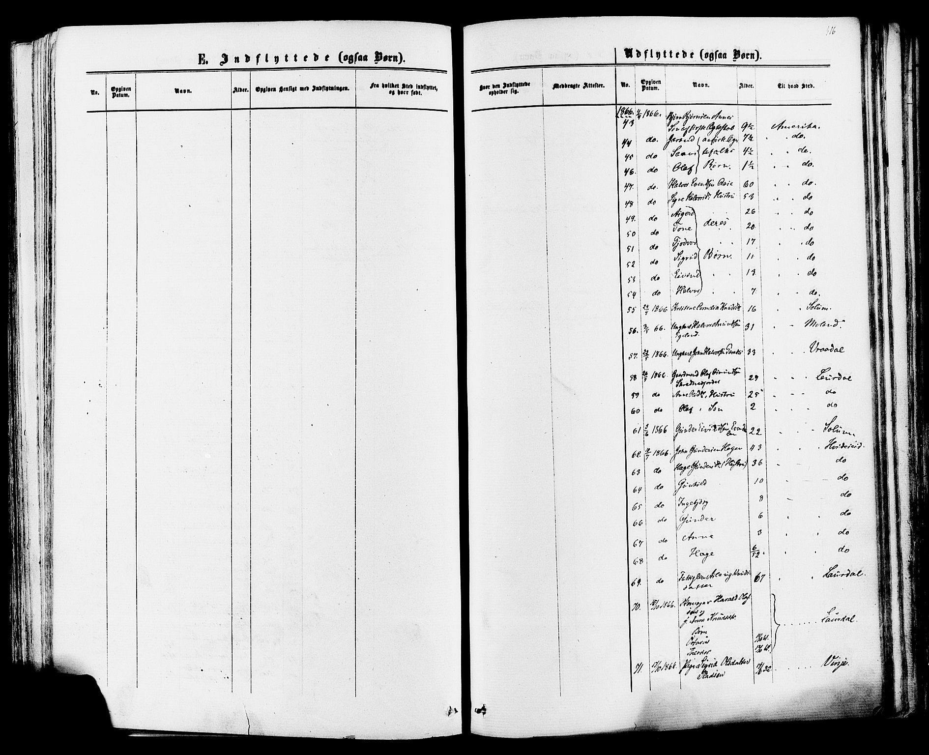 Mo kirkebøker, AV/SAKO-A-286/F/Fa/L0006: Parish register (official) no. I 6, 1865-1885, p. 316