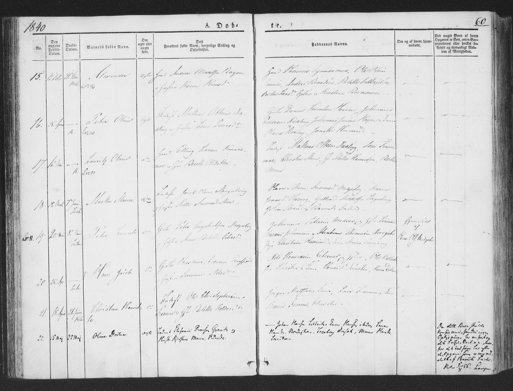 Ministerialprotokoller, klokkerbøker og fødselsregistre - Nord-Trøndelag, AV/SAT-A-1458/780/L0639: Parish register (official) no. 780A04, 1830-1844, p. 60