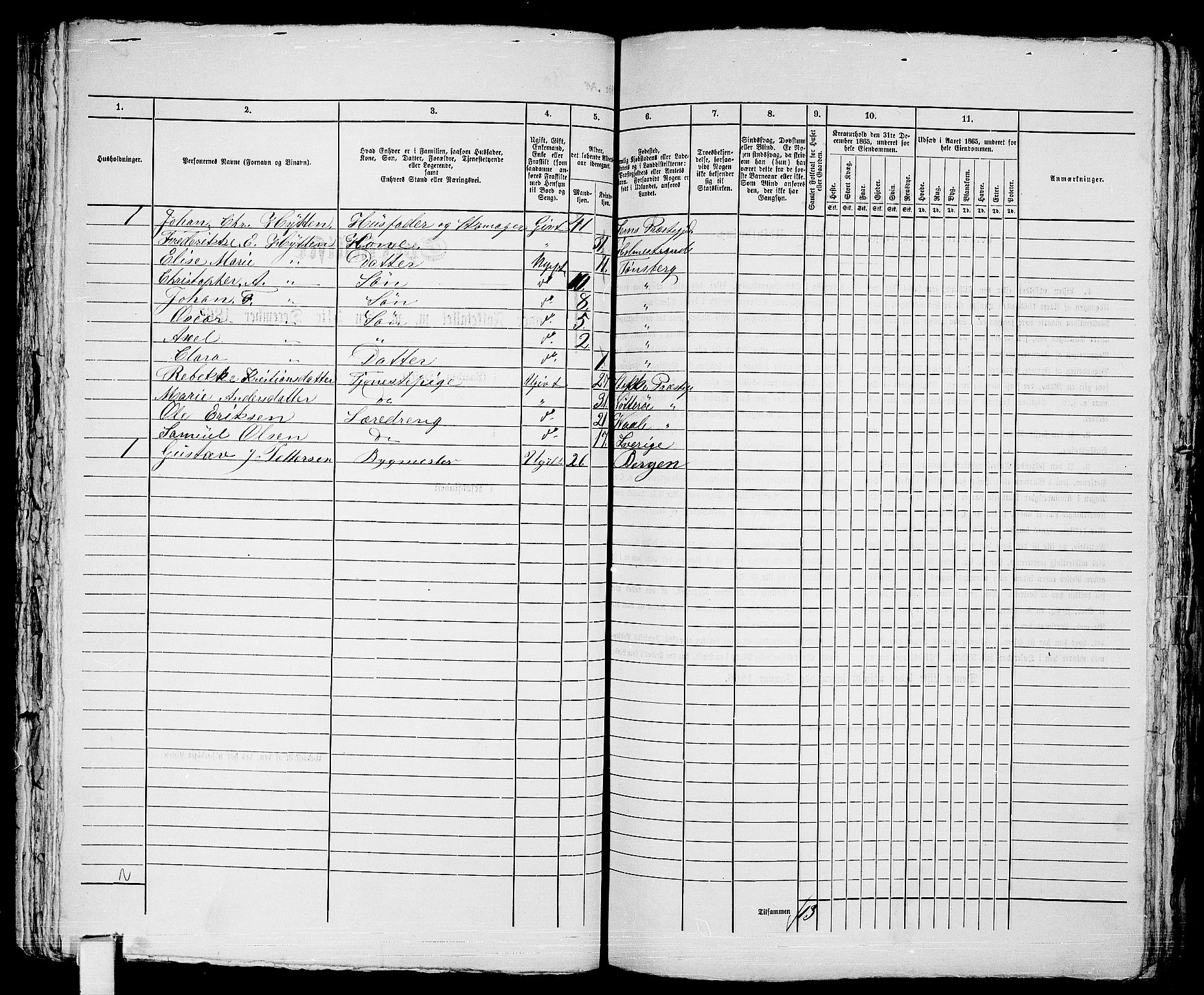 RA, 1865 census for Tønsberg, 1865, p. 455